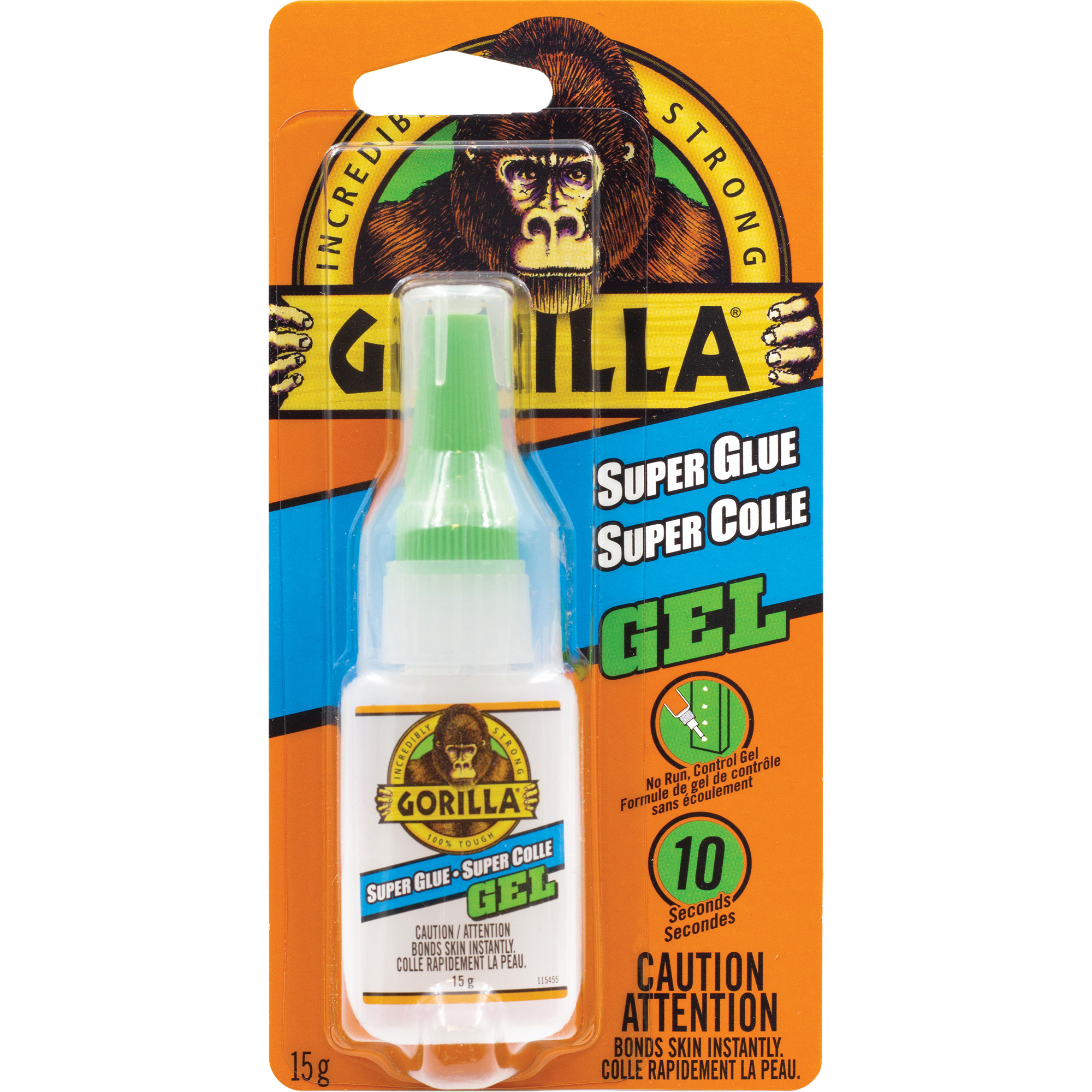 Colle cyanoacrylate en gel, 15 g, Bouteille, Transparent