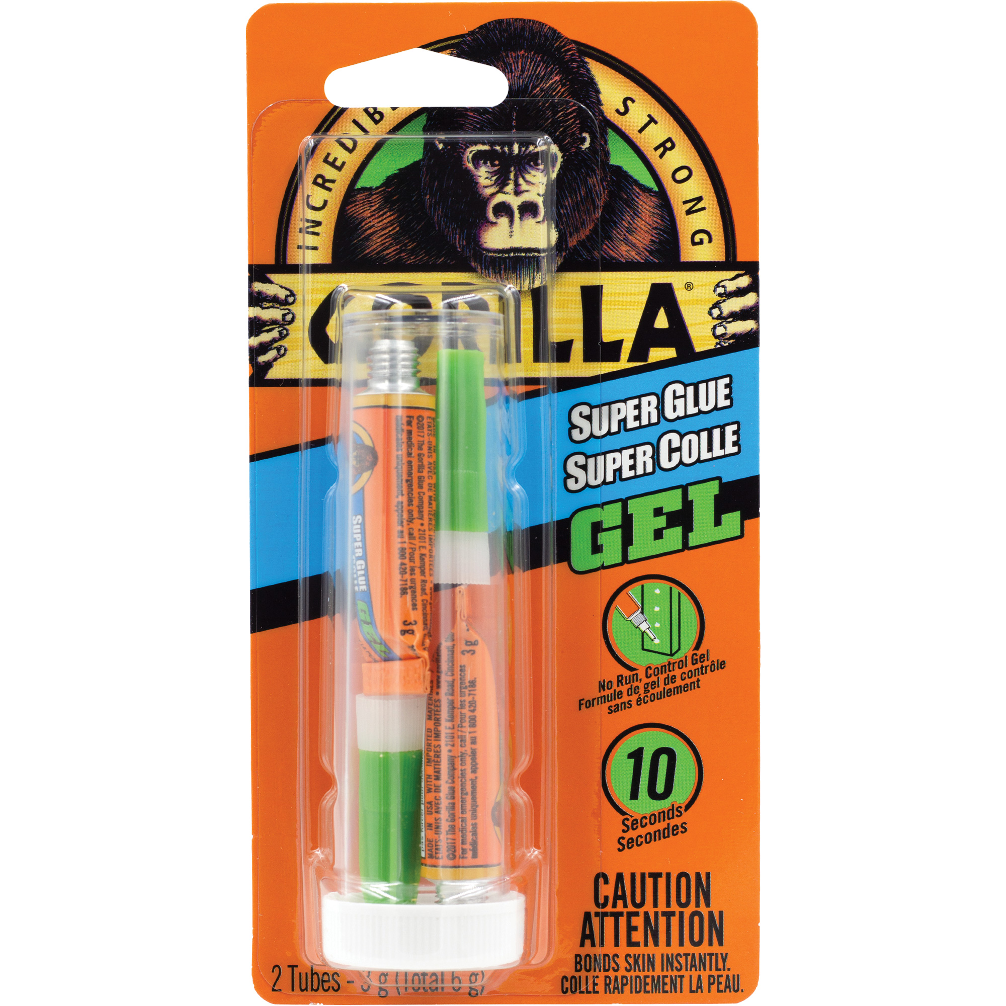 Colle cyanoacrylate en gel, 2 x 3 g, Tube, Transparent