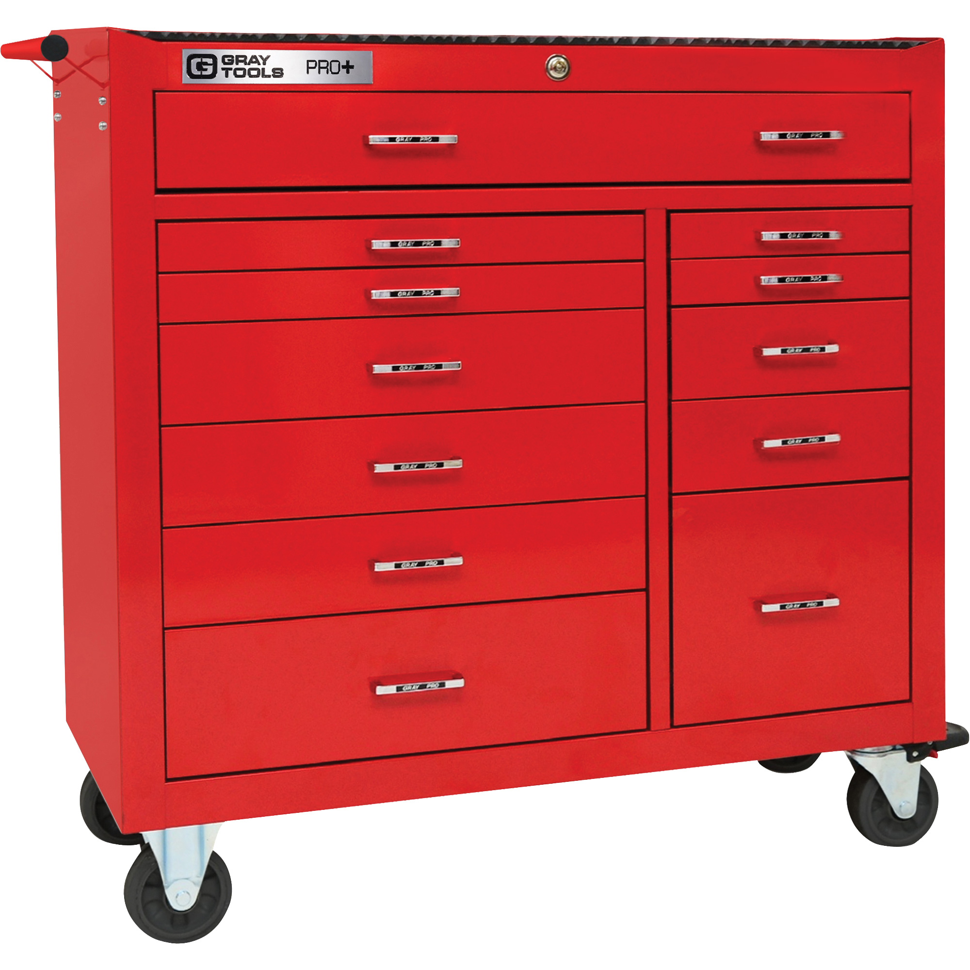 Armoire mobile de série PRO+, 12 tiroirs, 42" la x 19" p x 43-1/2" h, Rouge