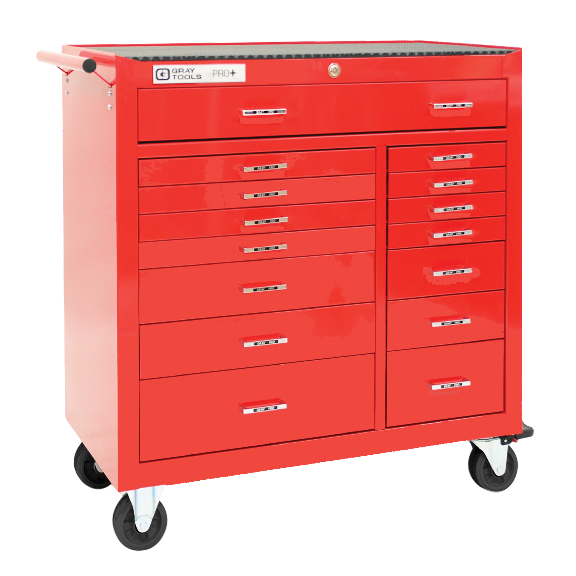 Armoire mobile de série PRO+, 15 tiroirs, 42" la x 19" p x 43-1/2" h, Rouge