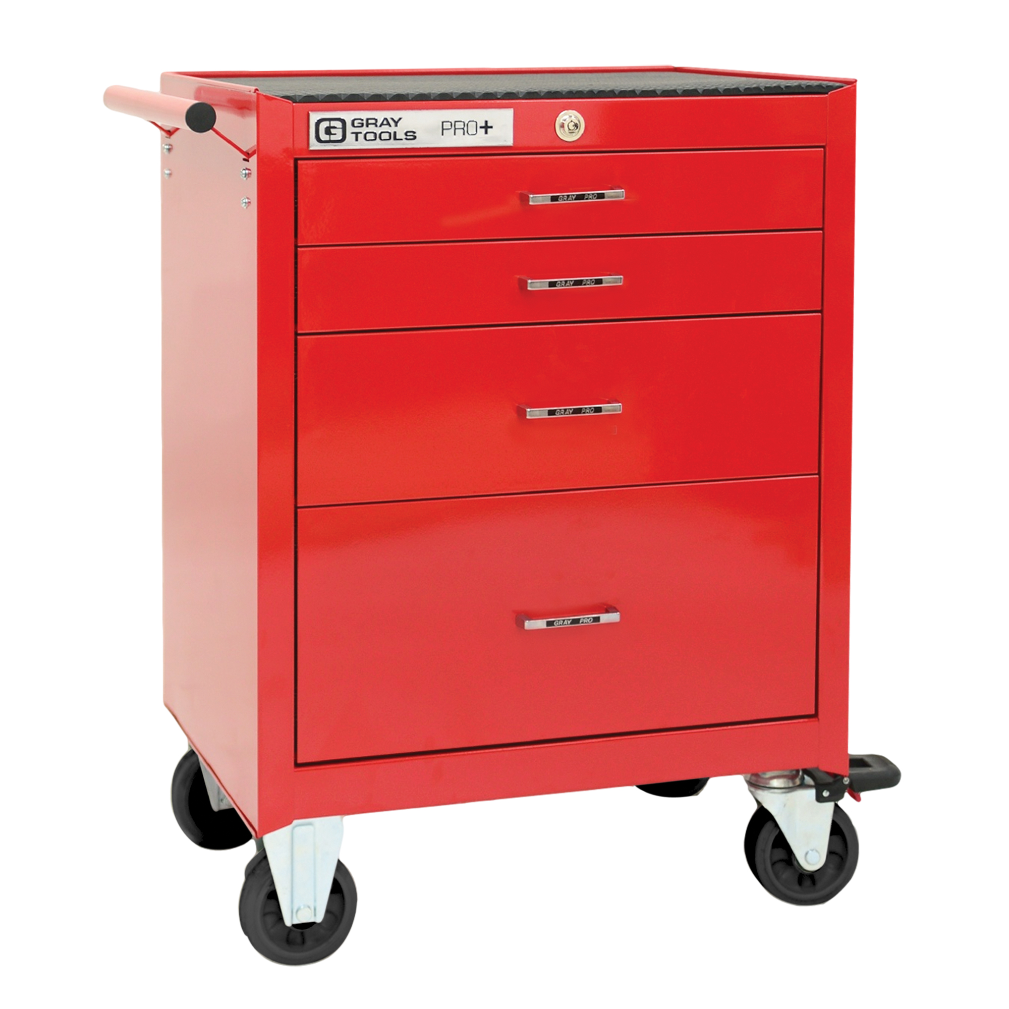 Armoire mobile de série PRO+, 4 tiroirs, 26" la x 19" p x 36" h, Rouge