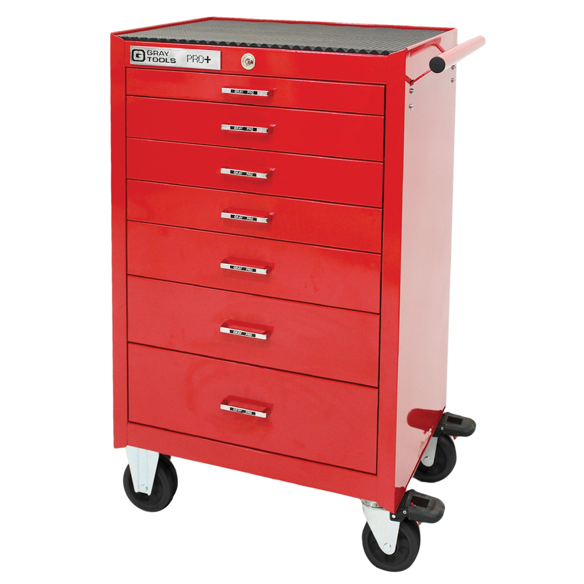 Armoire mobile de série PRO+, 7 tiroirs, 26" la x 19" p x 42" h, Rouge