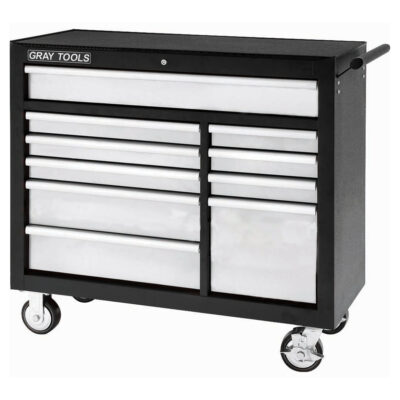 Armoire roulante, 10 tiroirs, 42" la x 19" p x 40" h, Noir
