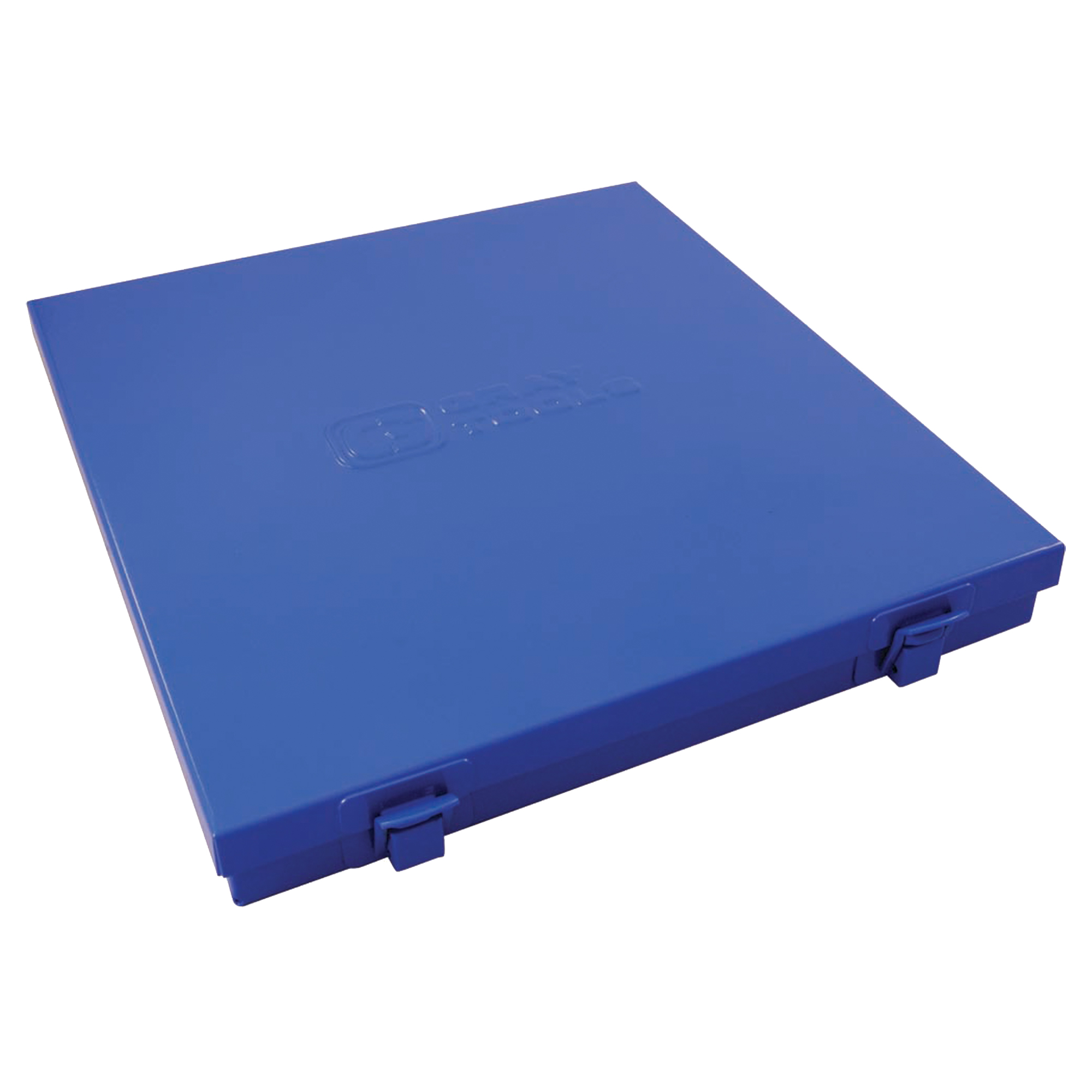Boîte en métal mince, 10-1/2" P x 9-1/4" la x 1-1/4" h, Bleu