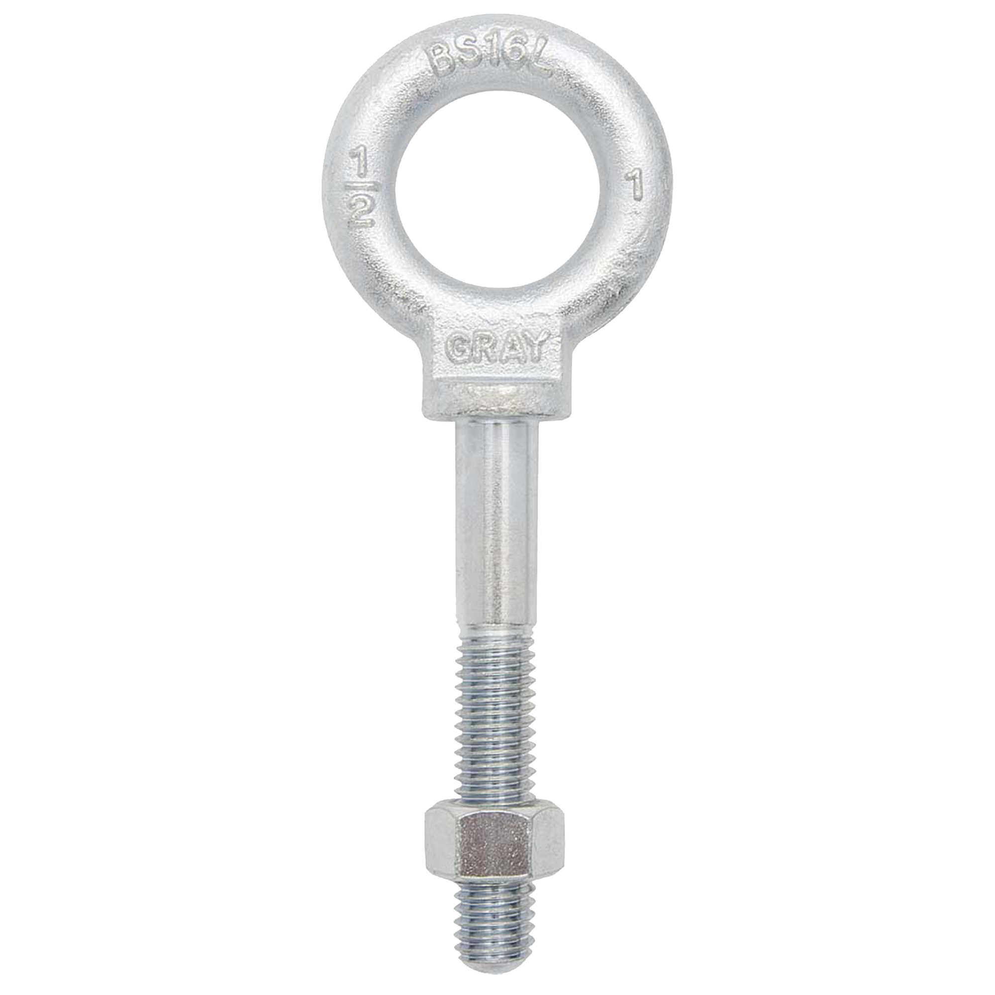 Boulon à œil, 2-1/8" dia, 3-1/4" lo, Zingué, 2600 lb (1,3 tonne) capacité