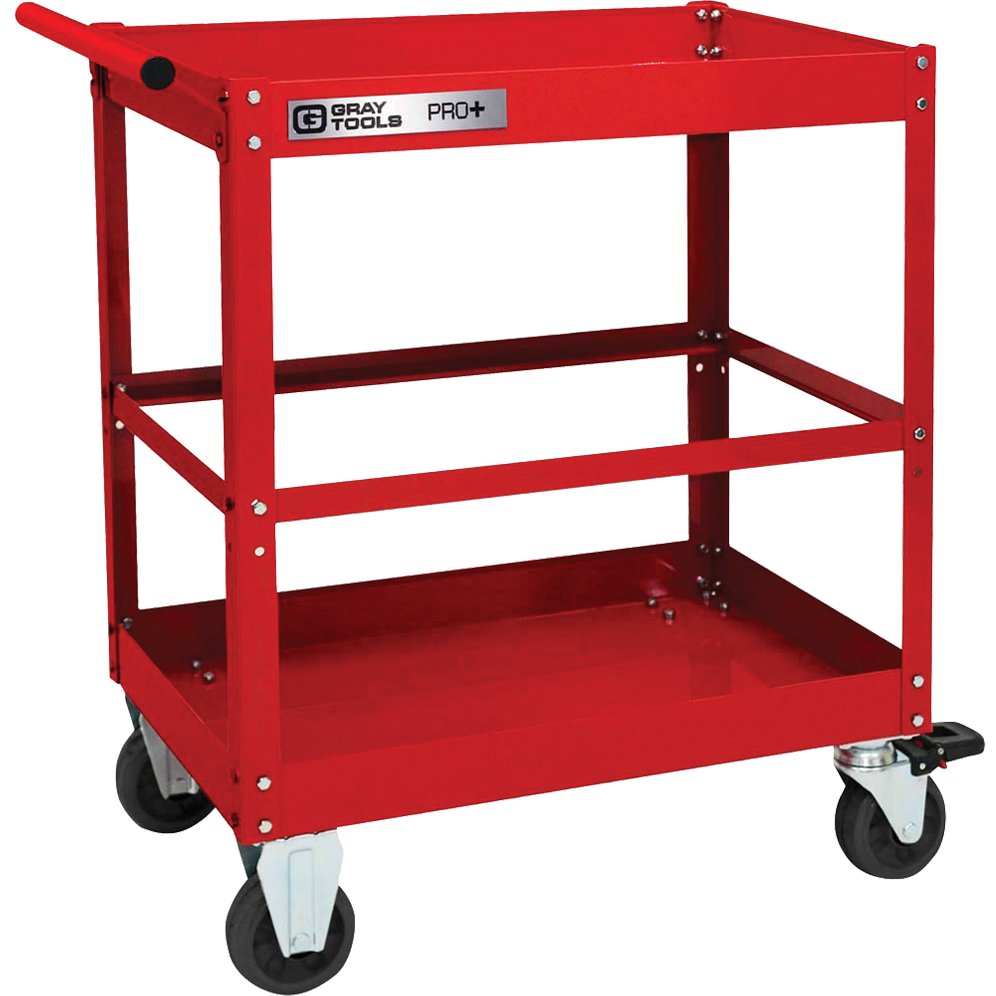 Chariot utilitaire robuste série PRO+, 2 tiers, 30-1/5" x 38-1/3" x 19-1/2"
