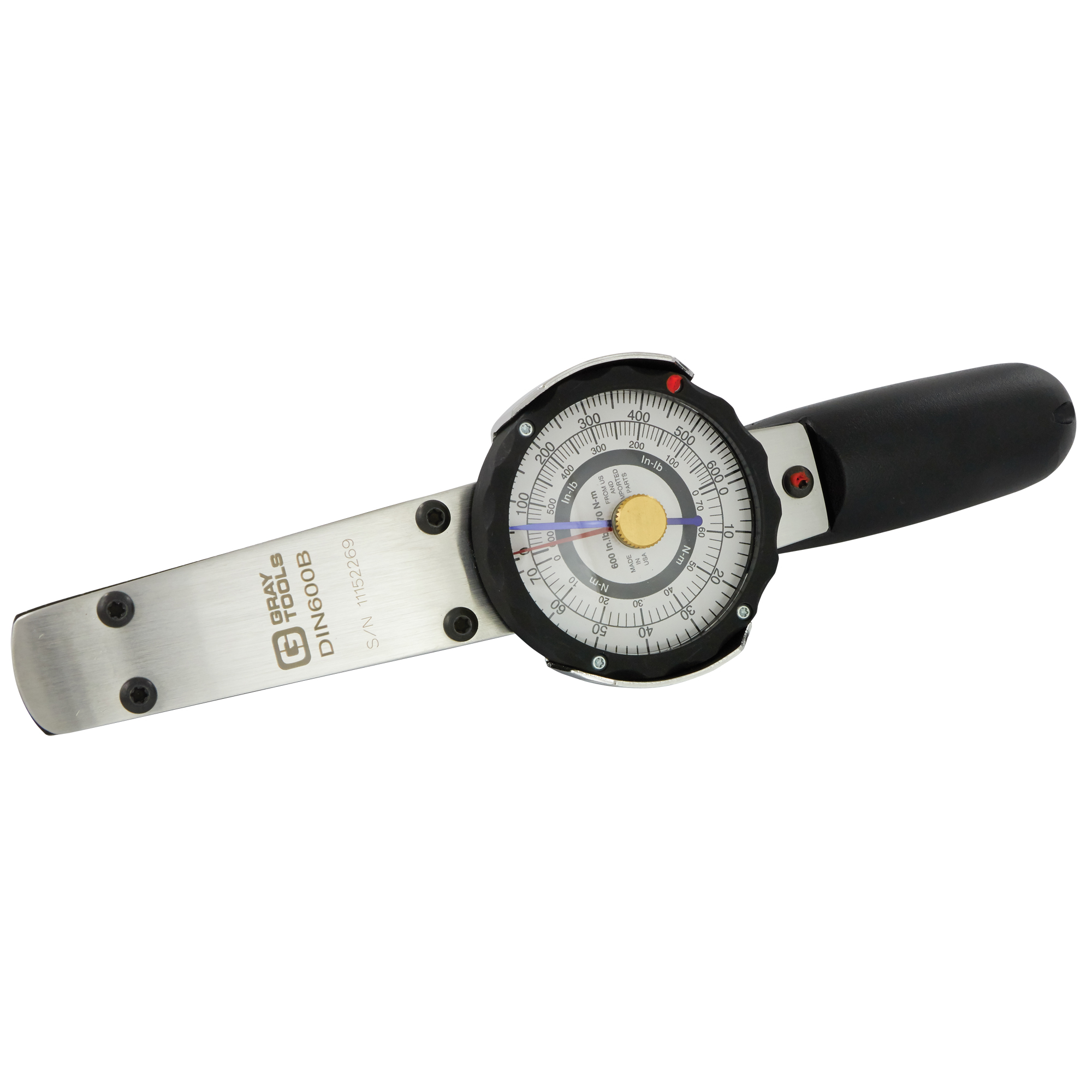 Clé dynamométrique avec aiguille à mémoire, À cadran, Entraînement 3/8" carré, 0 - 600 lb-po