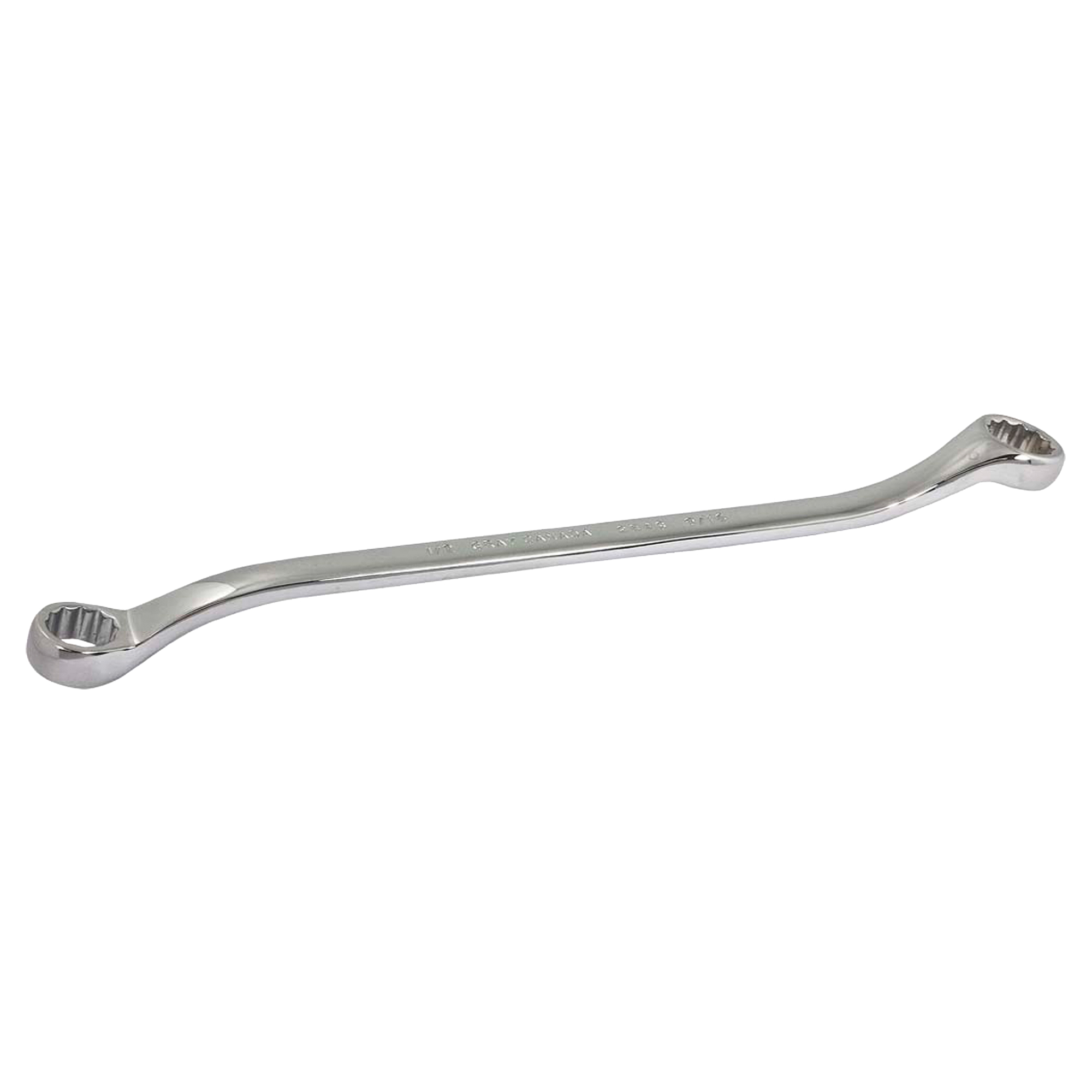 Clé polygonale, 12 pans, 3/8" x 7/16", décalées de 15°, Fini Chrome