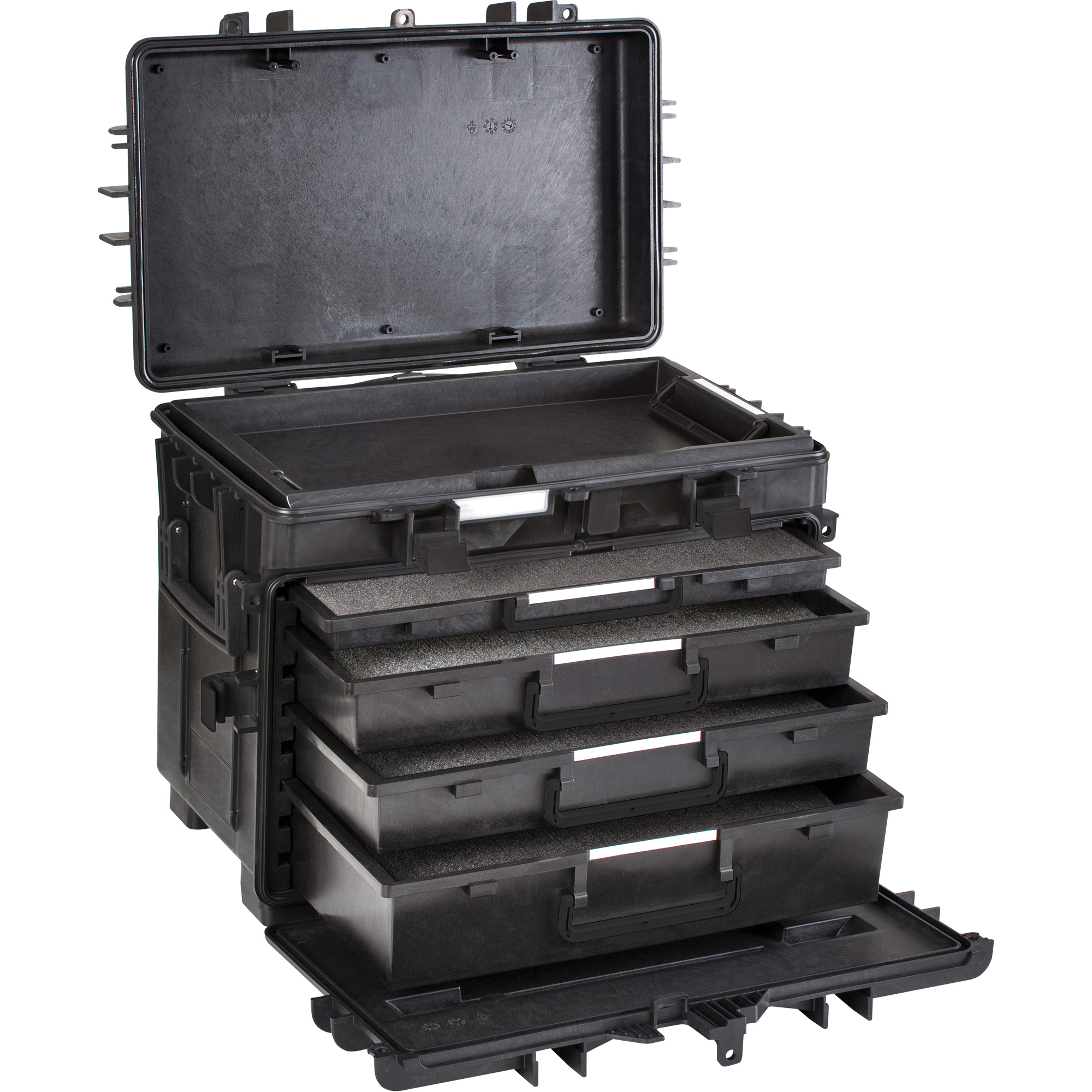 Coffre à outils mobile avec tiroirs, 5 tiroirs, 22-4/5" la x 15" p x 18" h, Noir
