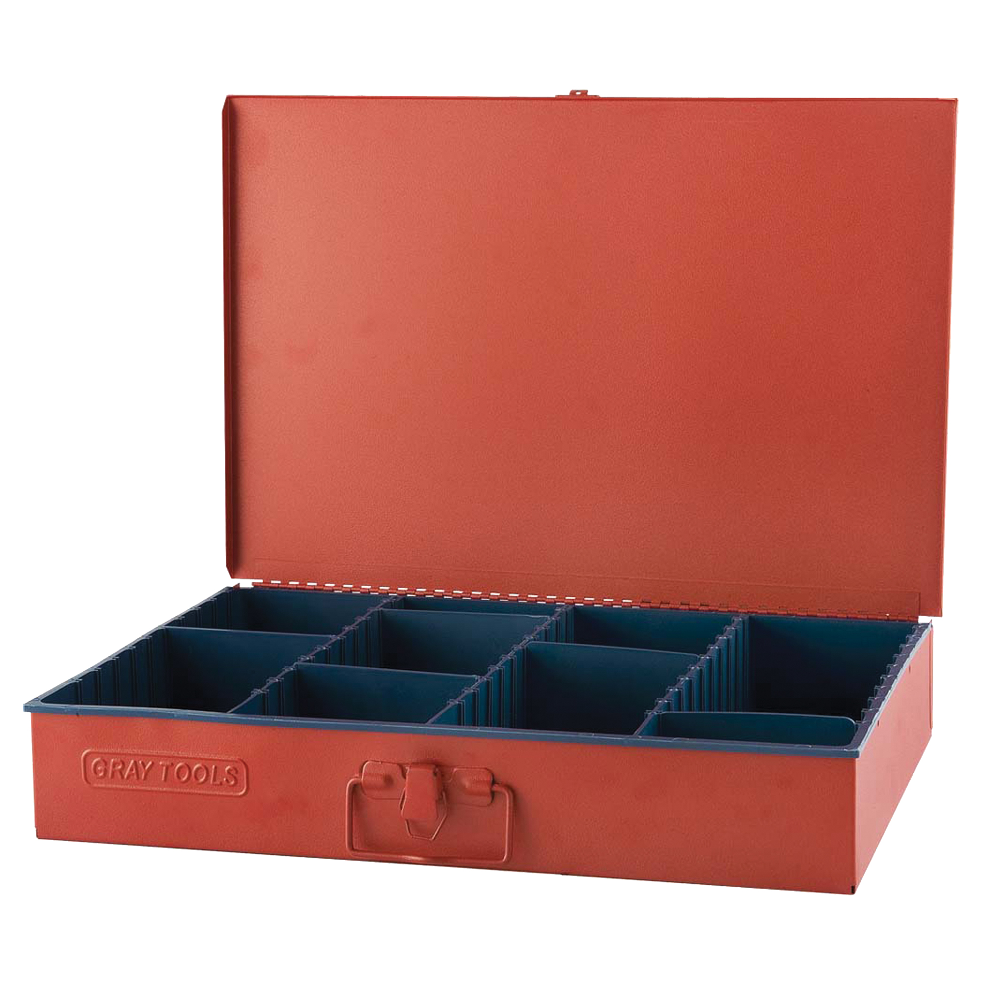 Coffre avec 12 compartiments ajustables, 12" P x 18" la x 3" h, Rouge
