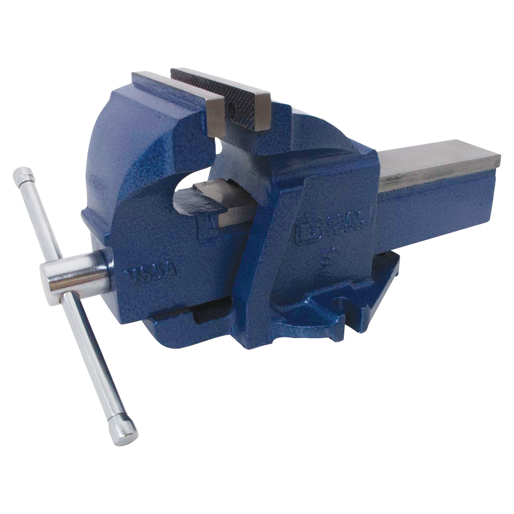 Étau d'établi en fonte ductile pour mécanicien, Largeur des mâchoires 5", Profondeur de la gorge 3-3/10"