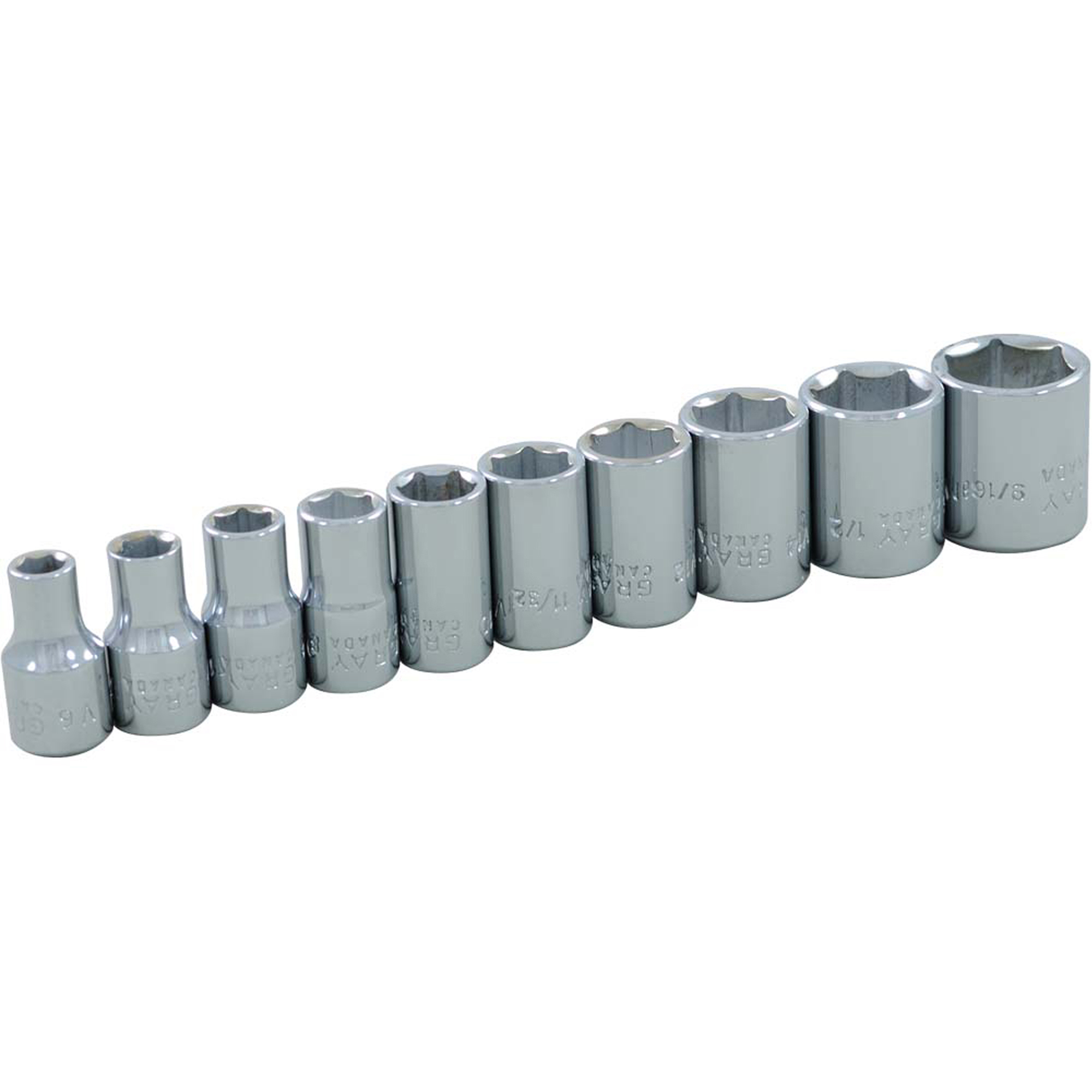 Jeu de douilles, 10 Mcx, Prise de 1/4"