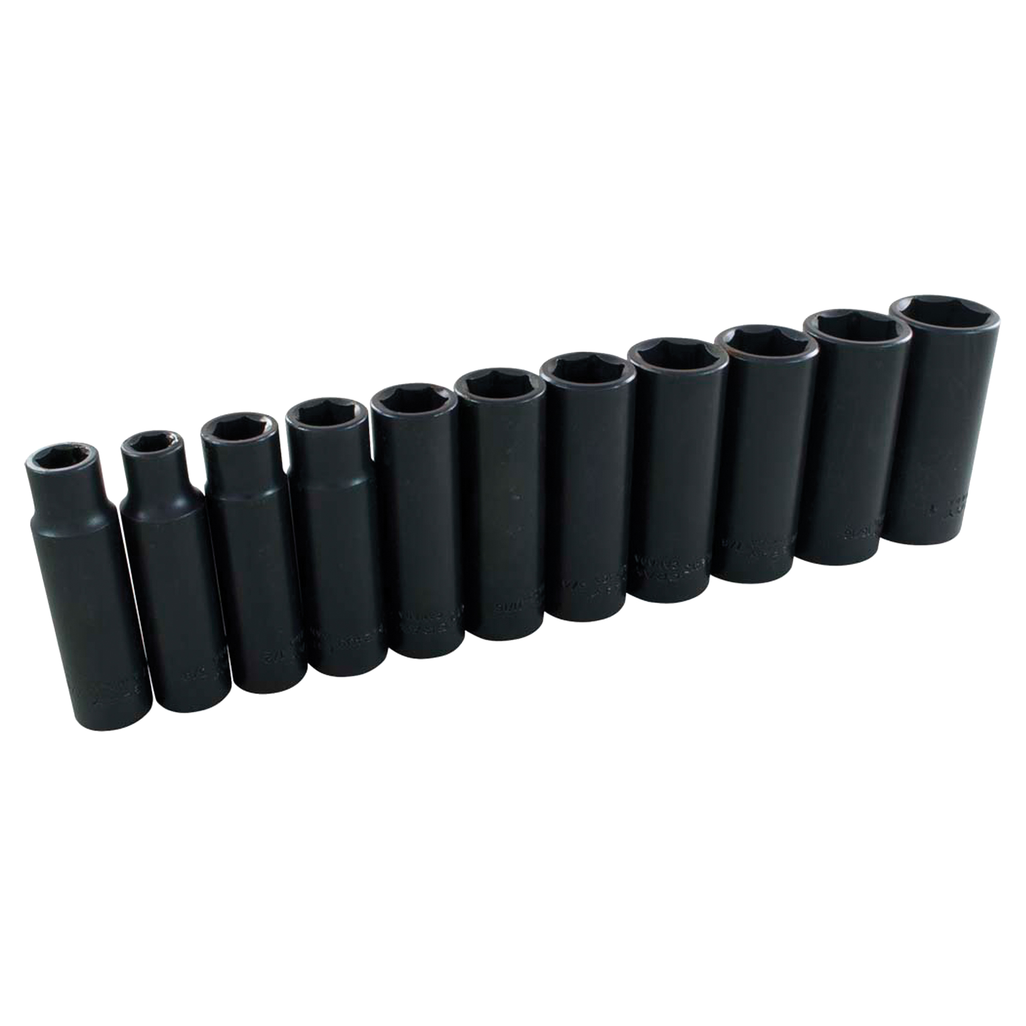Jeu de douilles, 11 Mcx, Chocs, Prise de 1/2", Profond
