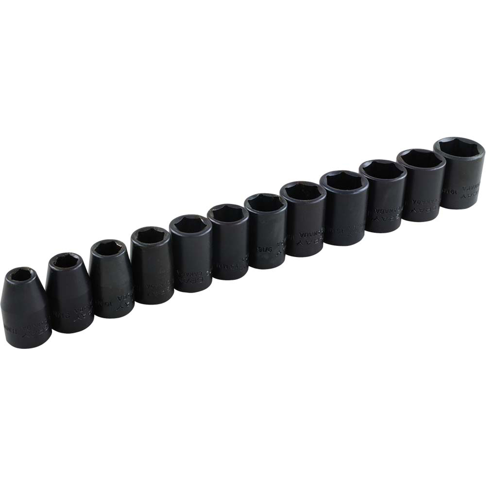 Jeu de douilles, 12 Mcx, Chocs, Prise de 3/8"