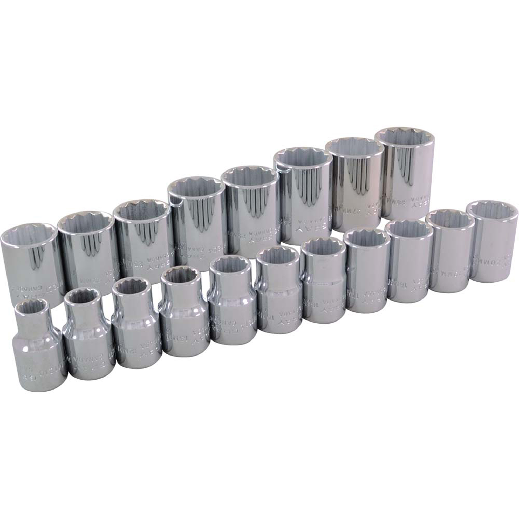Jeu de douilles, 12 Mcx, Prise de 1/2"
