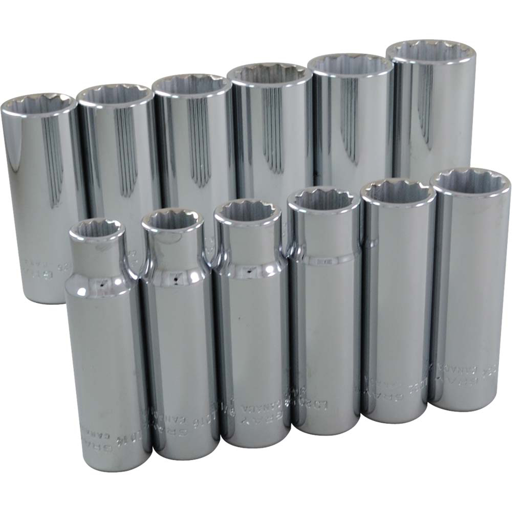 Jeu de douilles, 12 Mcx, Prise de 1/2", Profond