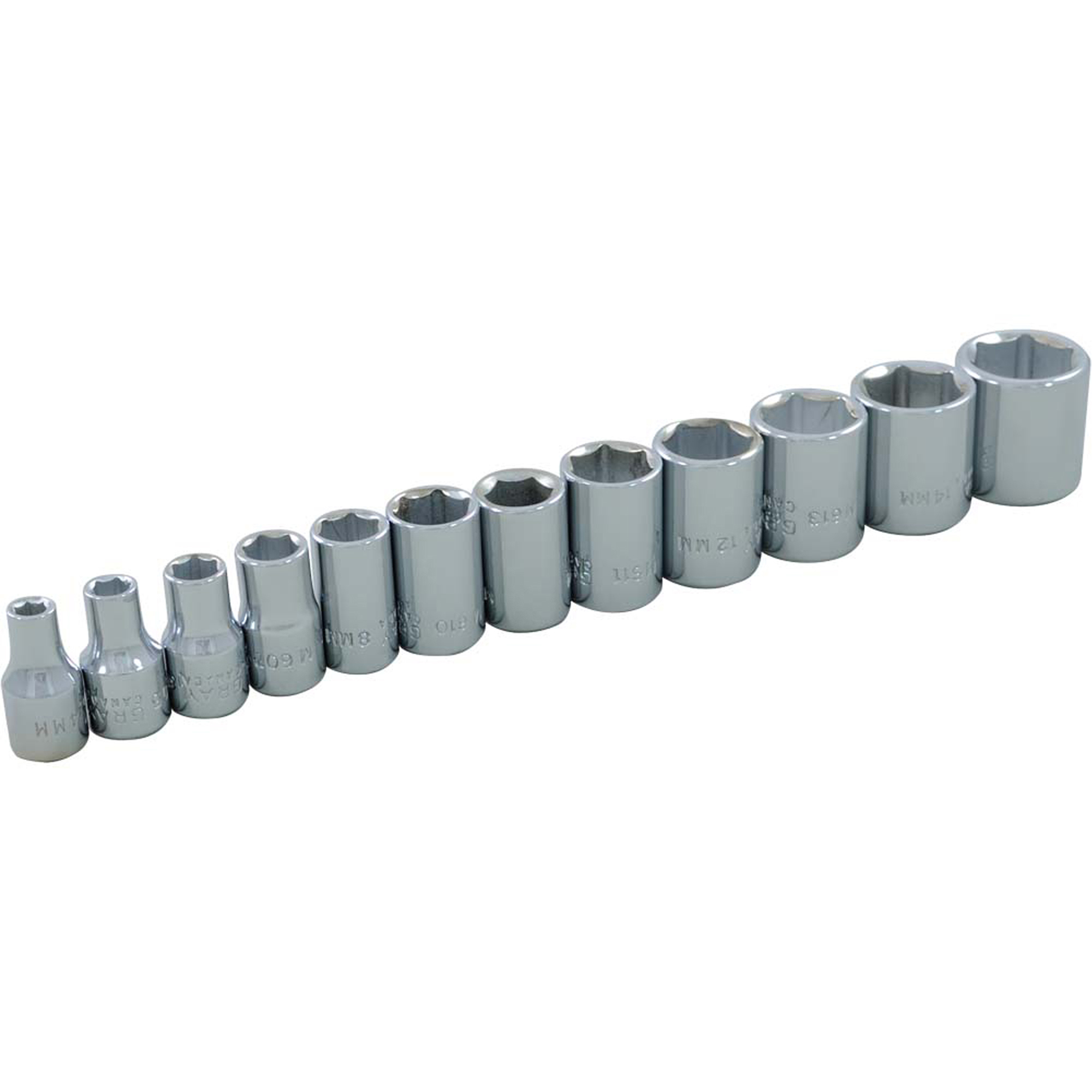 Jeu de douilles, 12 Mcx, Prise de 1/4"