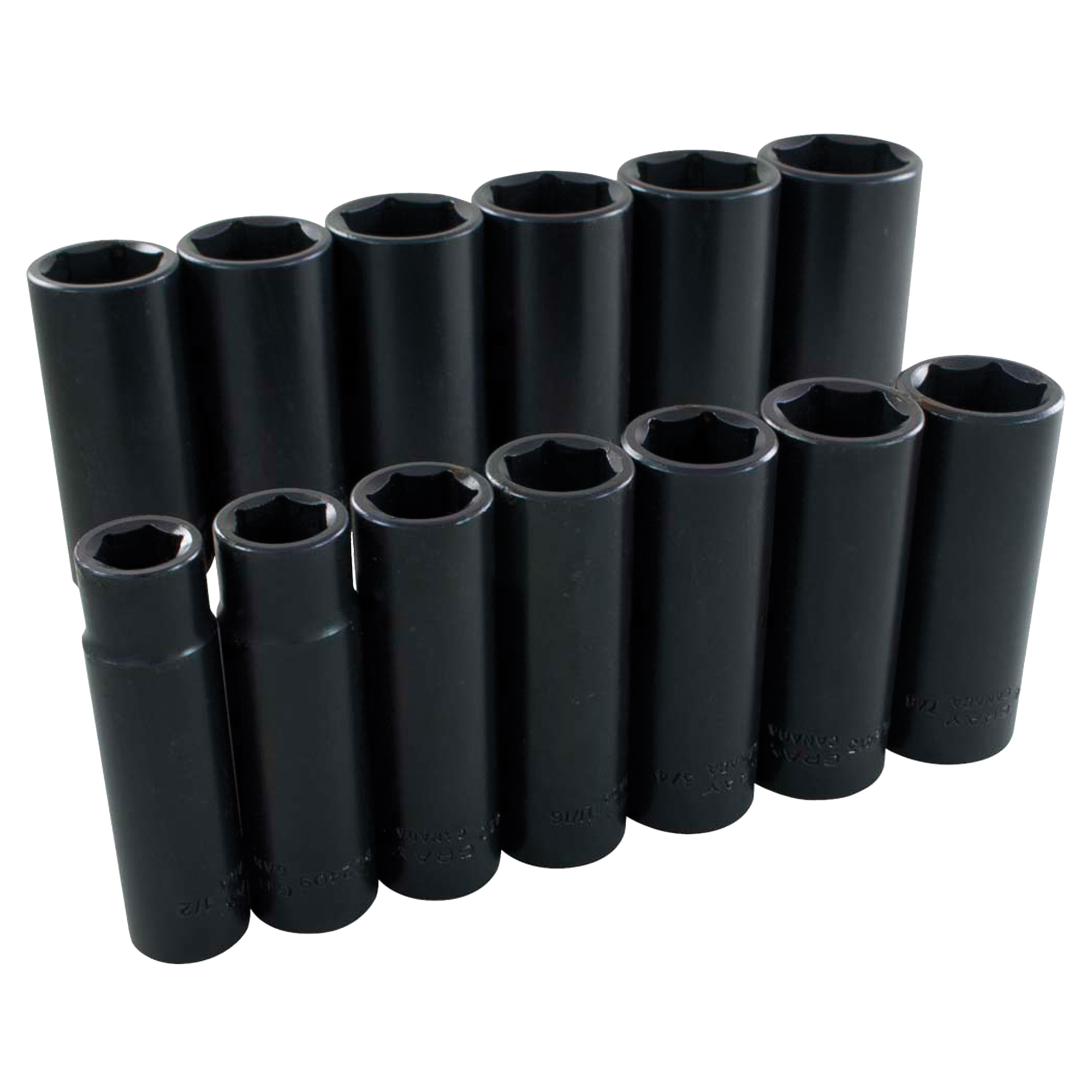 Jeu de douilles, 13 Mcx, Chocs, Prise de 1/2", Profond