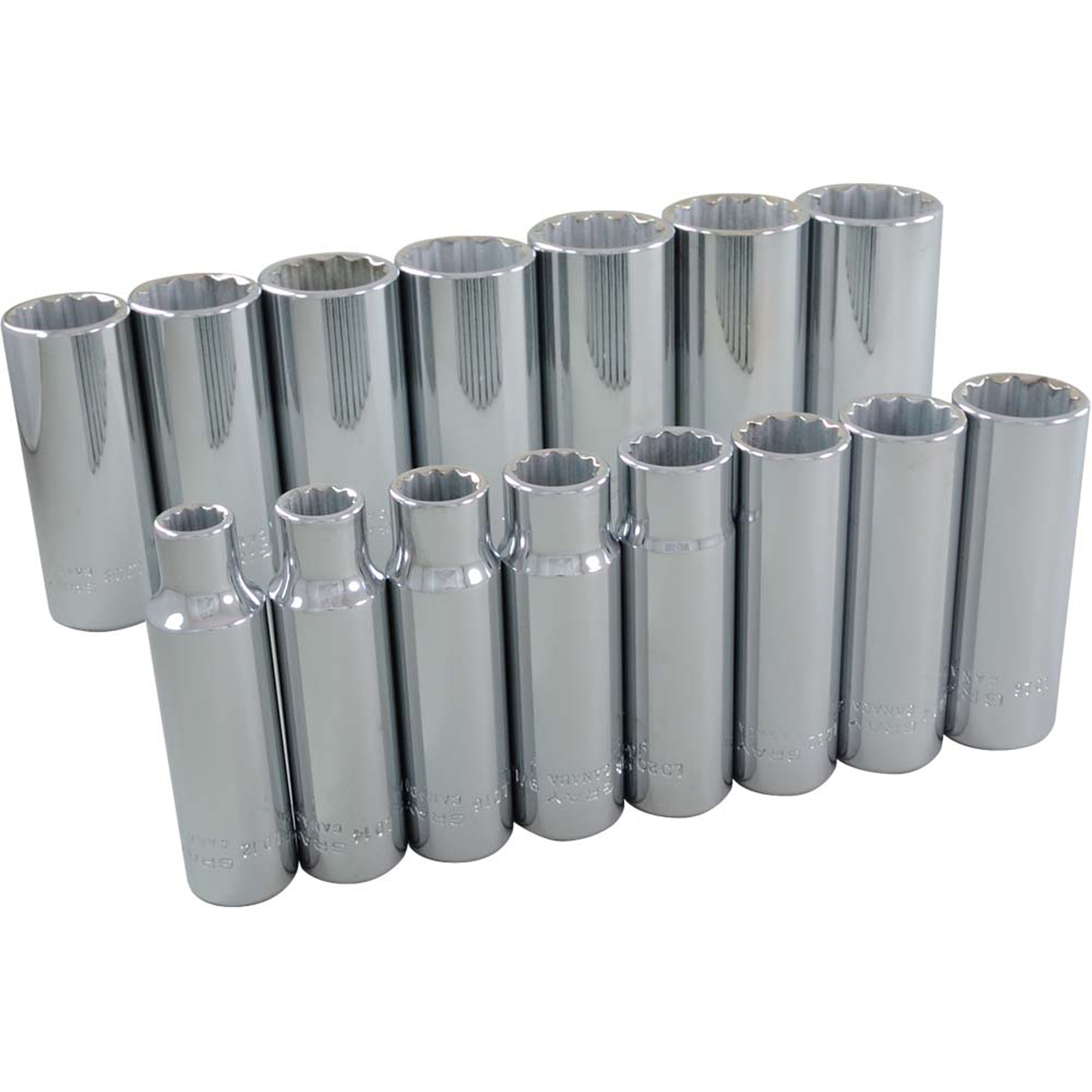 Jeu de douilles, 15 Mcx, Prise de 1/2", Profond