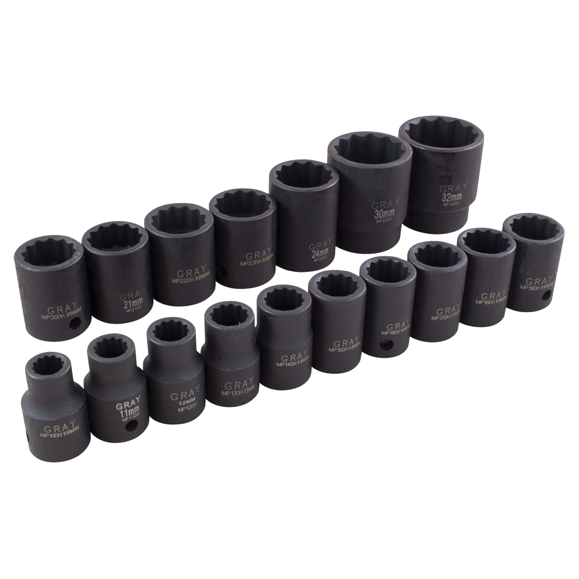Jeu de douilles, 17 Mcx, Chocs, Prise de 1/2"