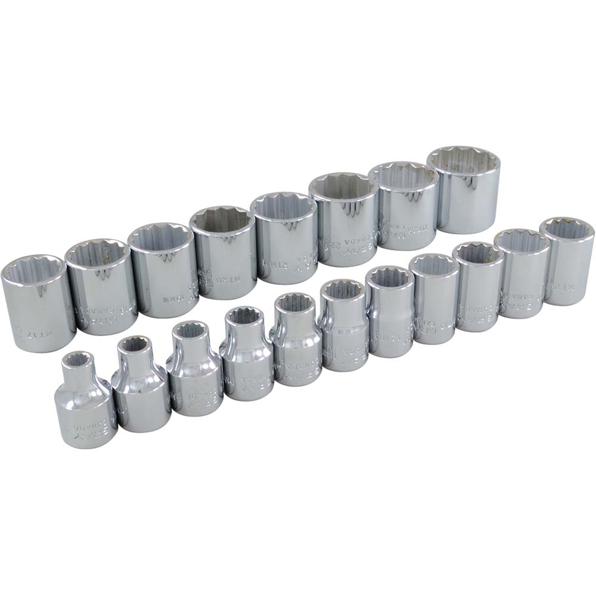 Jeu de douilles, 19 Mcx, Prise de 3/8"