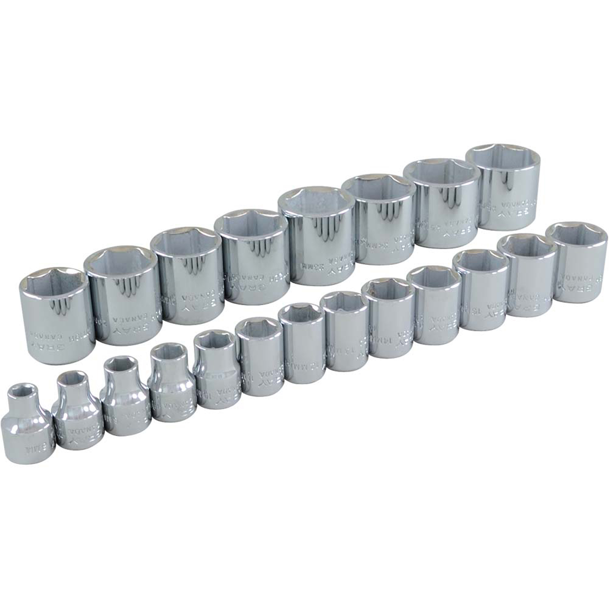Jeu de douilles, 21 Mcx, Prise de 3/8"