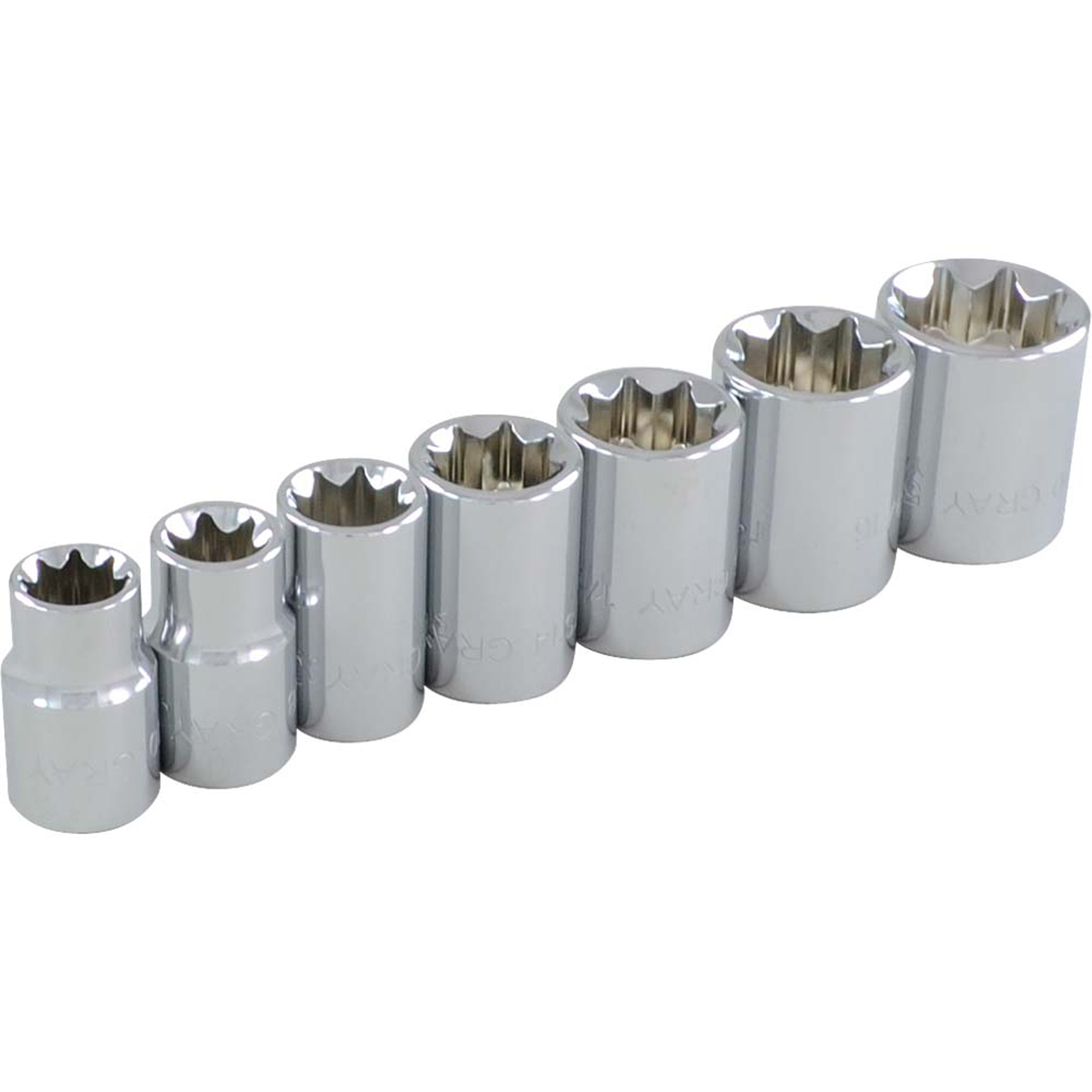Jeu de douilles, 7 Mcx, Prise de 3/8"