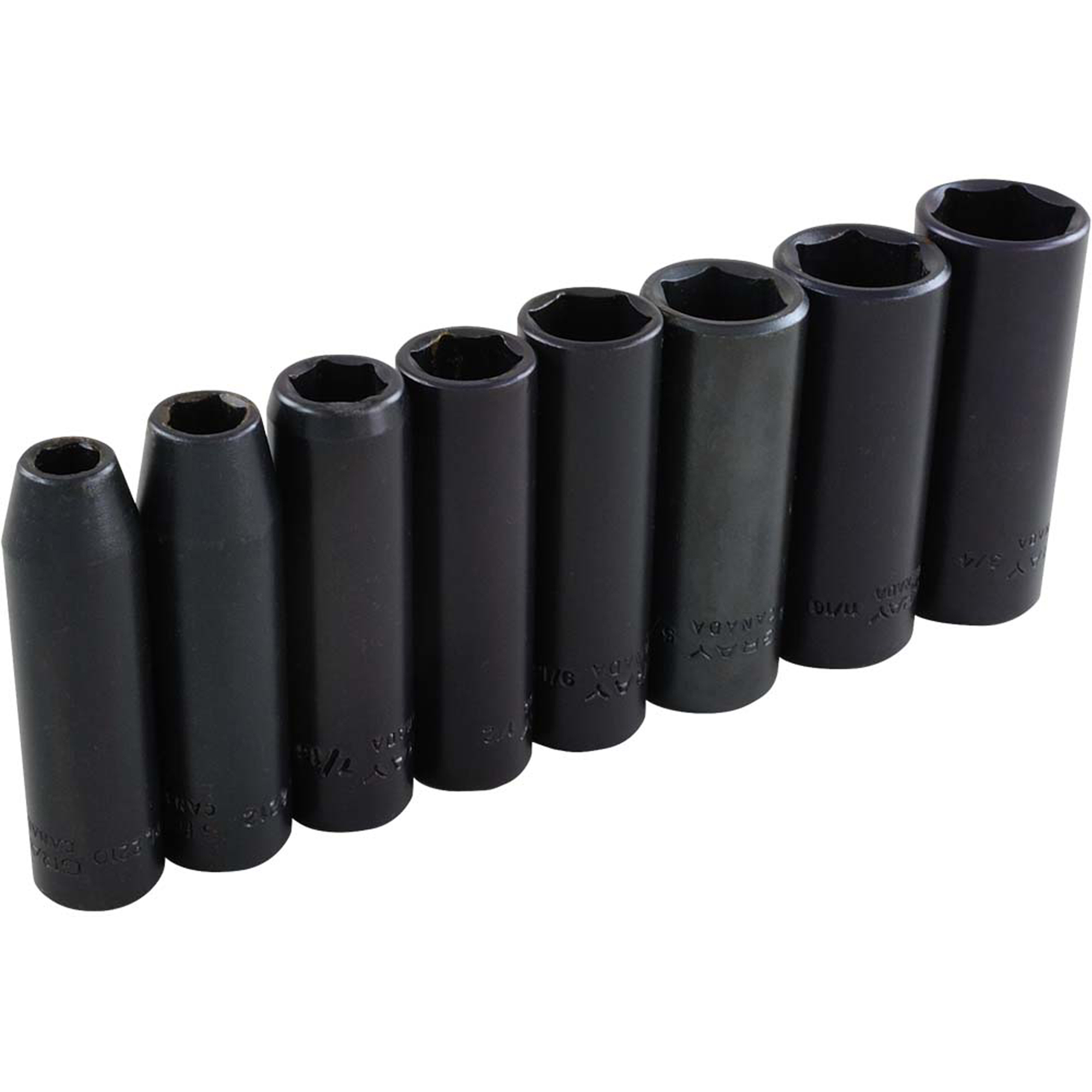 Jeu de douilles, 8 Mcx, Chocs, Prise de 3/8", Profond