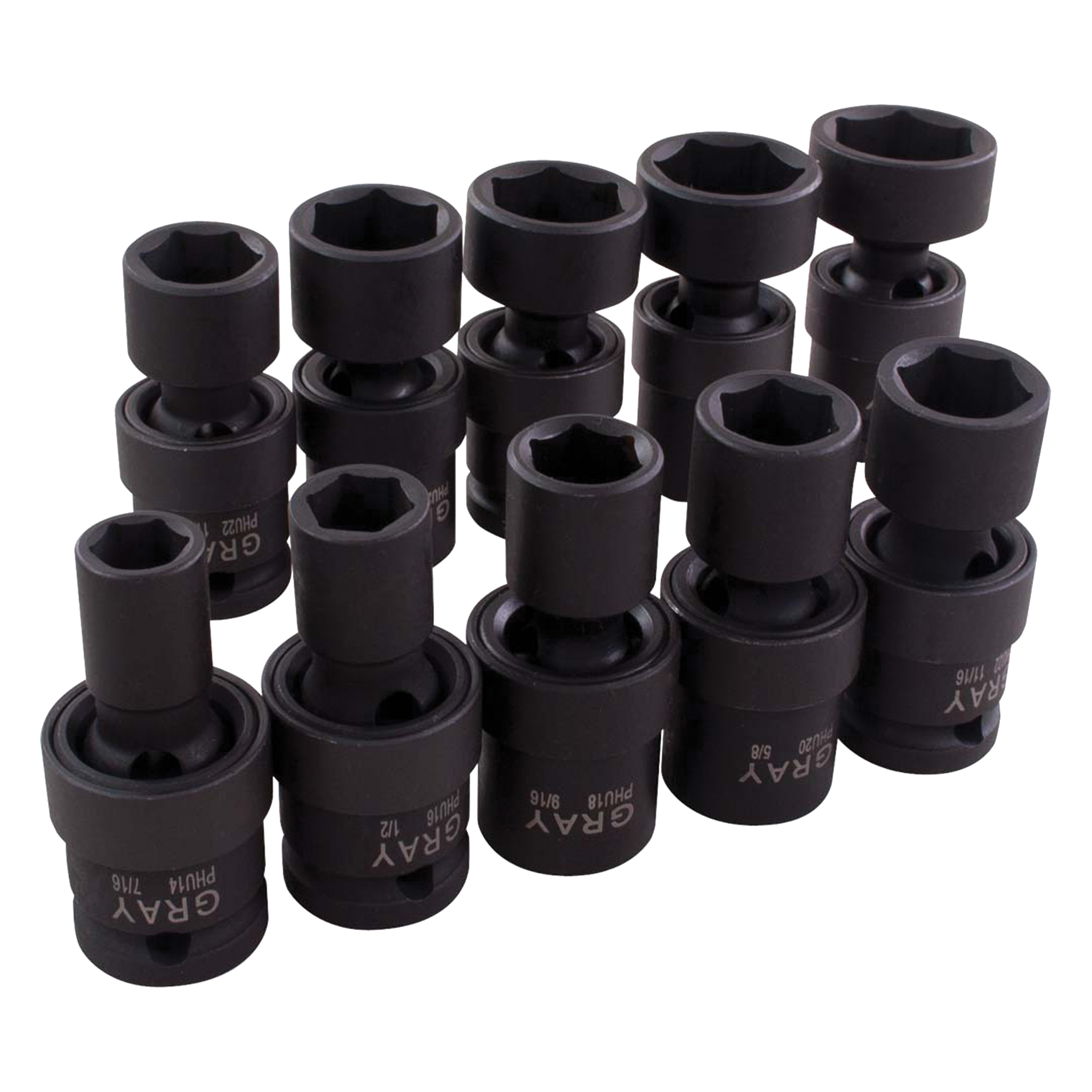 Jeu de douilles cardan, 10 Mcx, Chocs, Prise de 1/2"