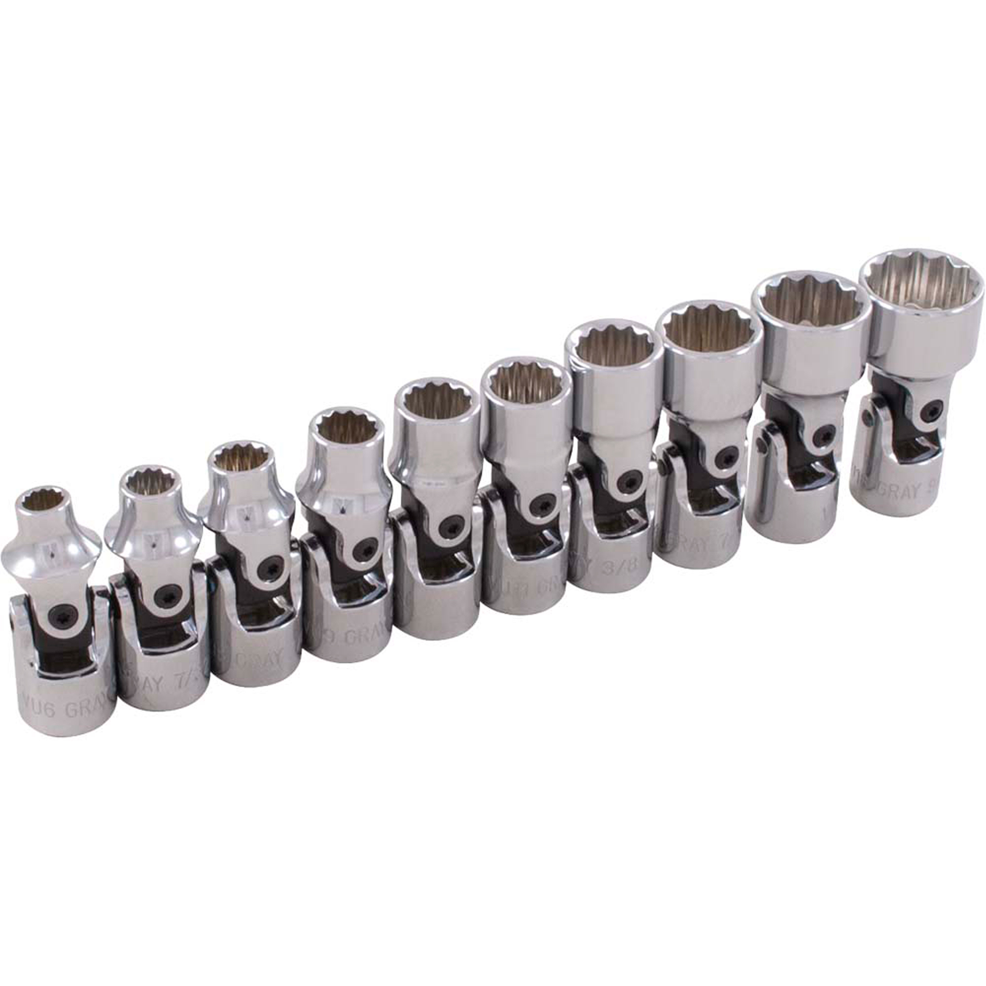 Jeu de douilles cardan, 10 Mcx, Prise de 1/4"