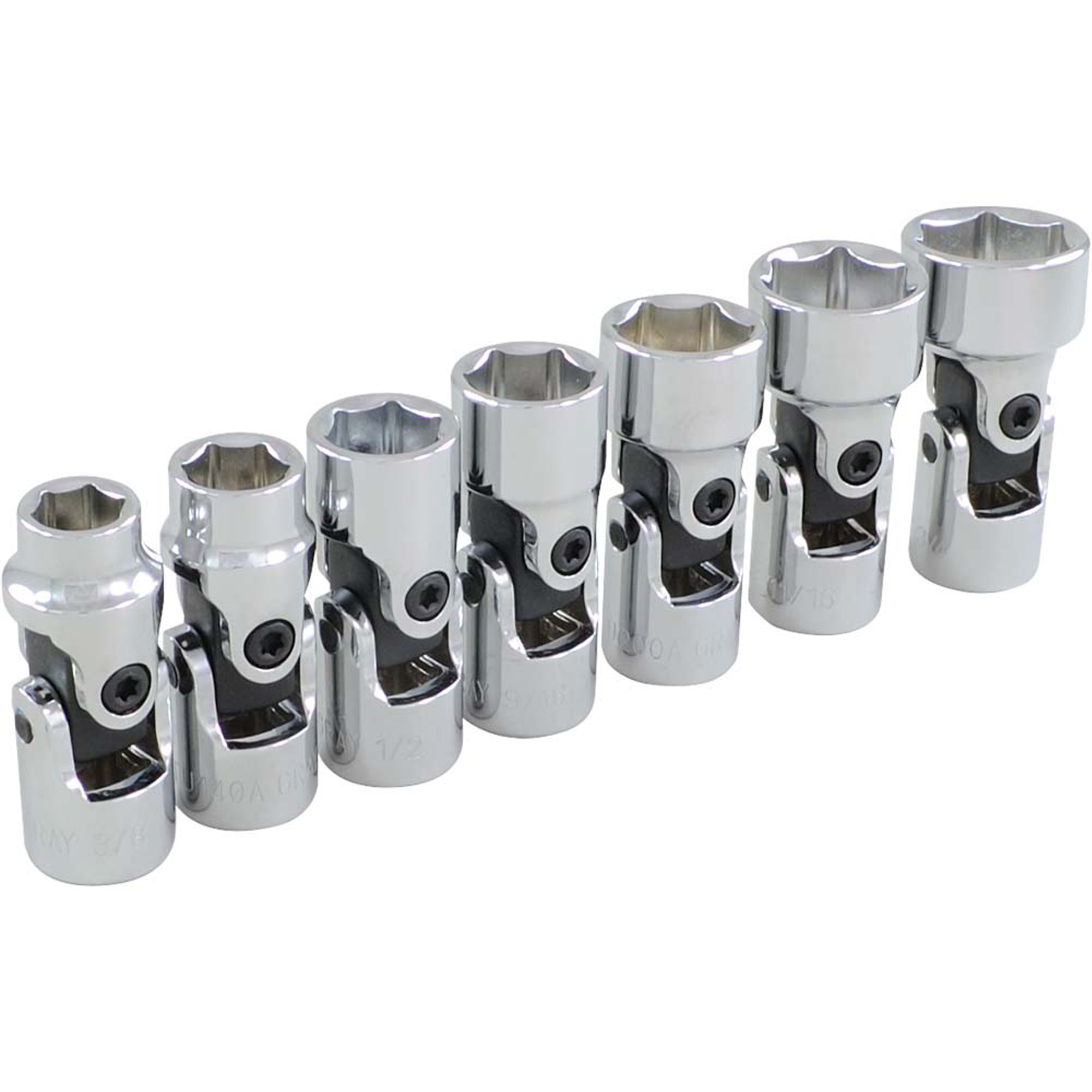 Jeu de douilles cardan, 7 Mcx, Prise de 3/8"