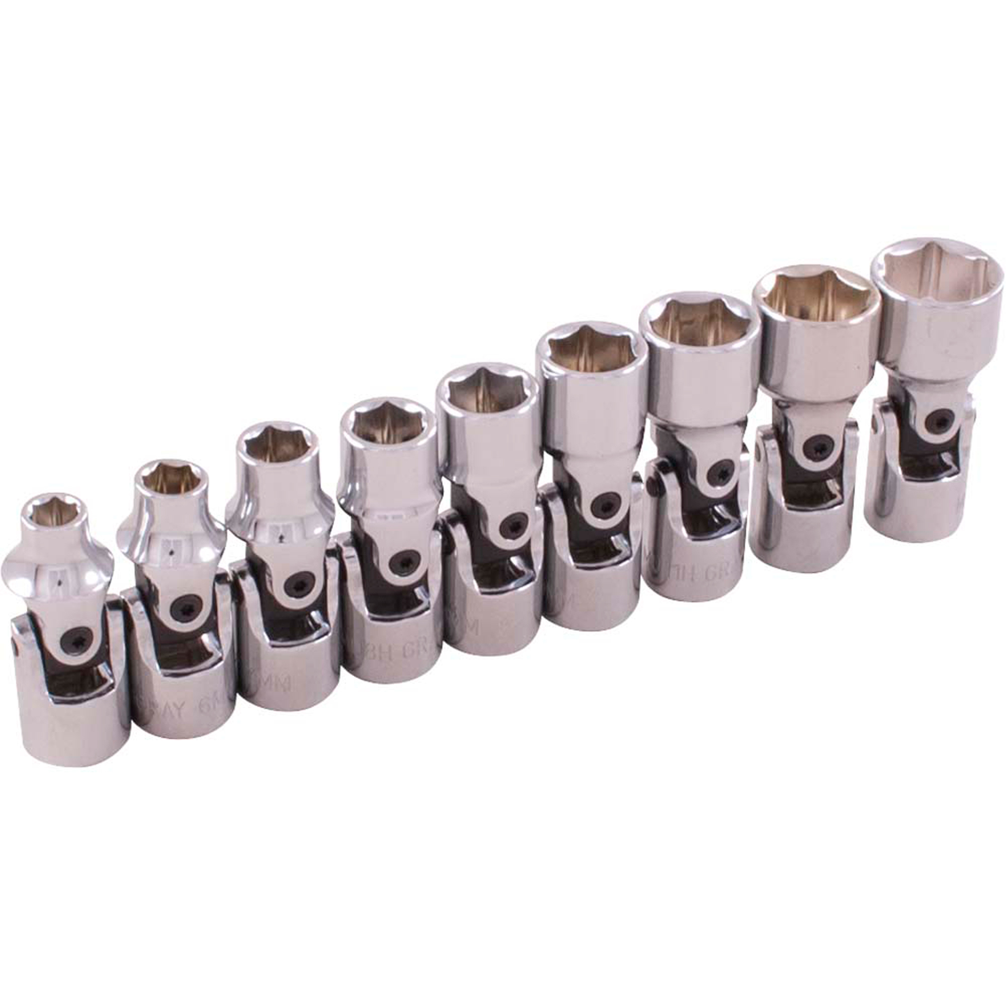 Jeu de douilles cardan, 9 Mcx, Prise de 1/4"
