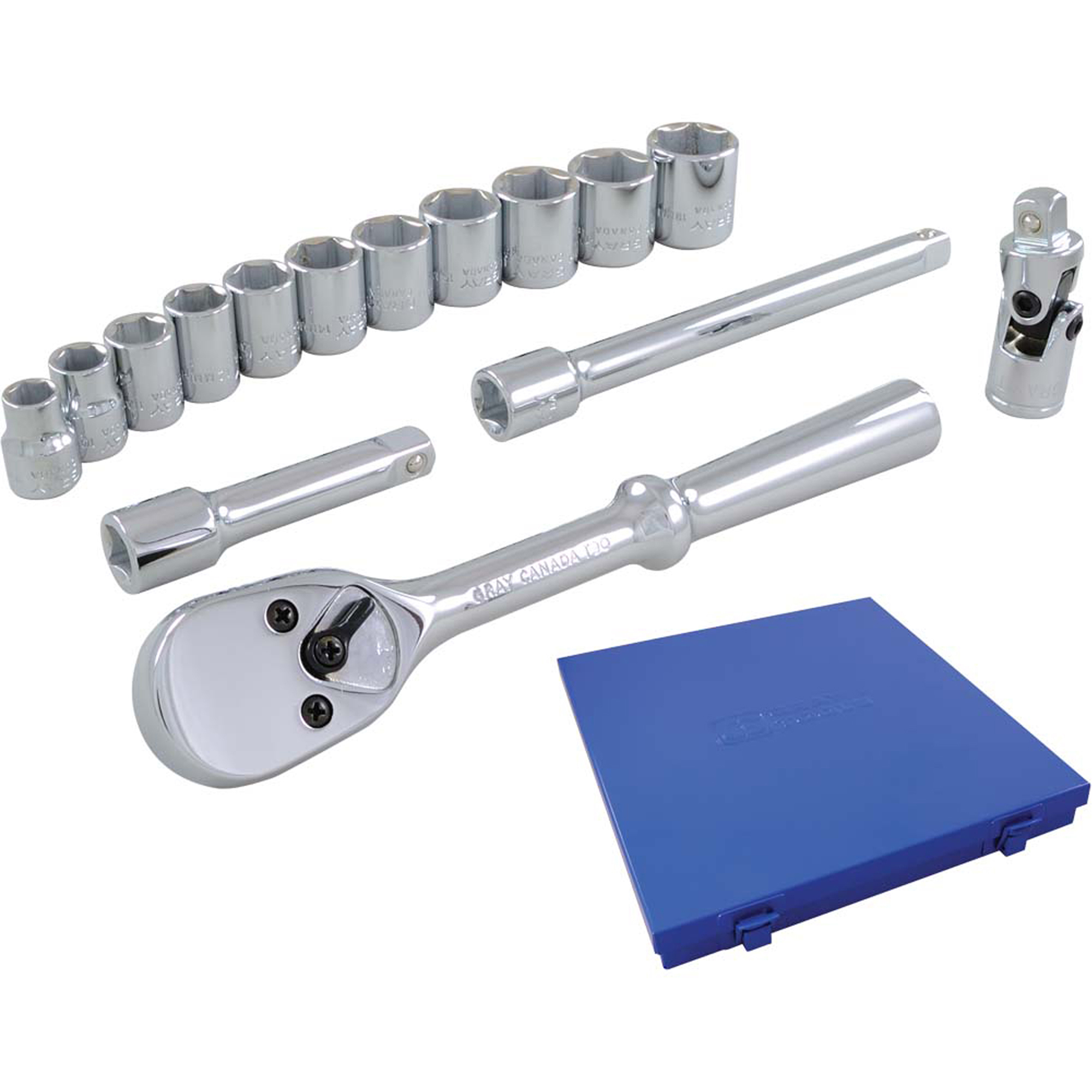 Jeu de douilles et accessoires, 15 Mcx, Prise de 3/8"
