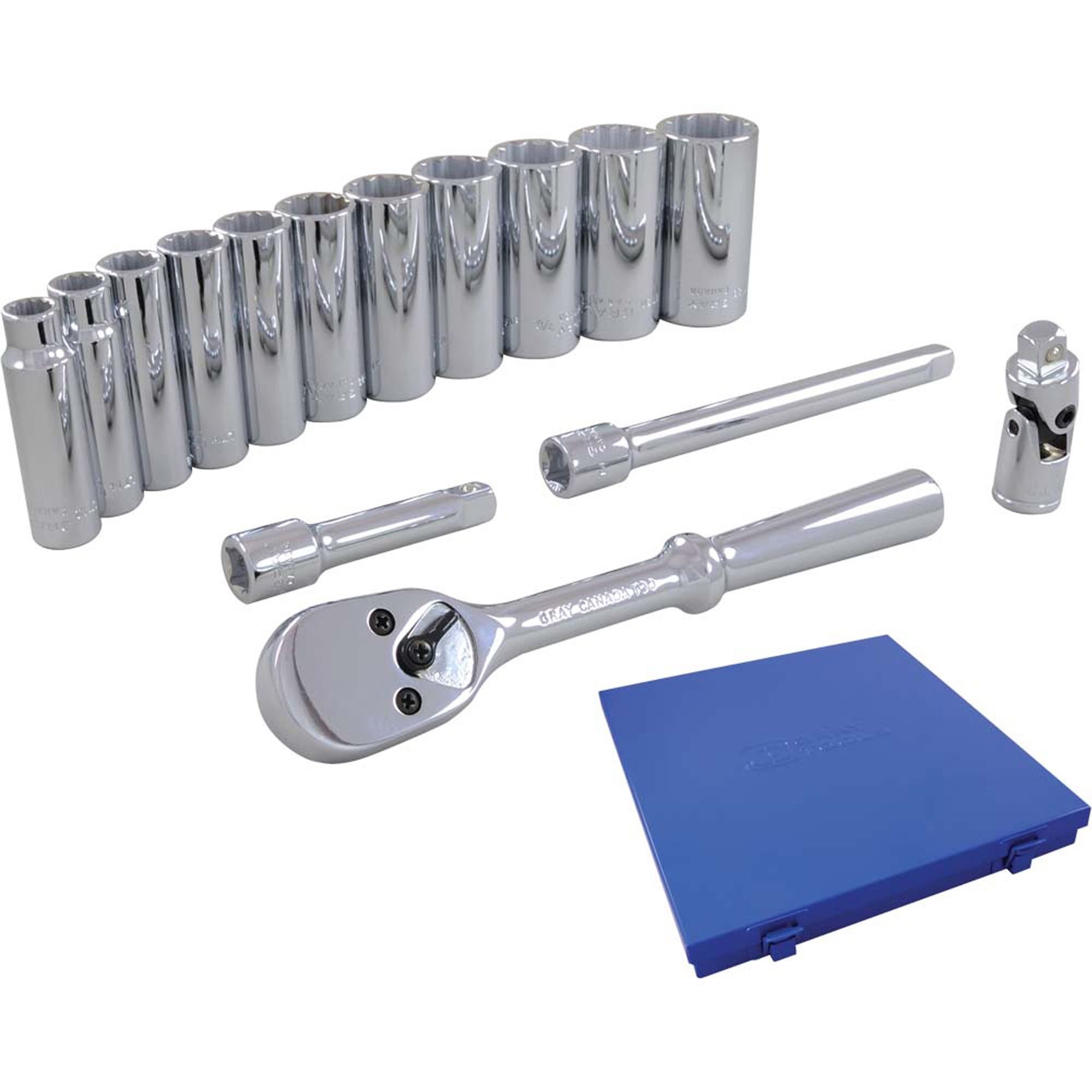 Jeu de douilles et accessoires, 15 Mcx, Prise de 3/8", Profond