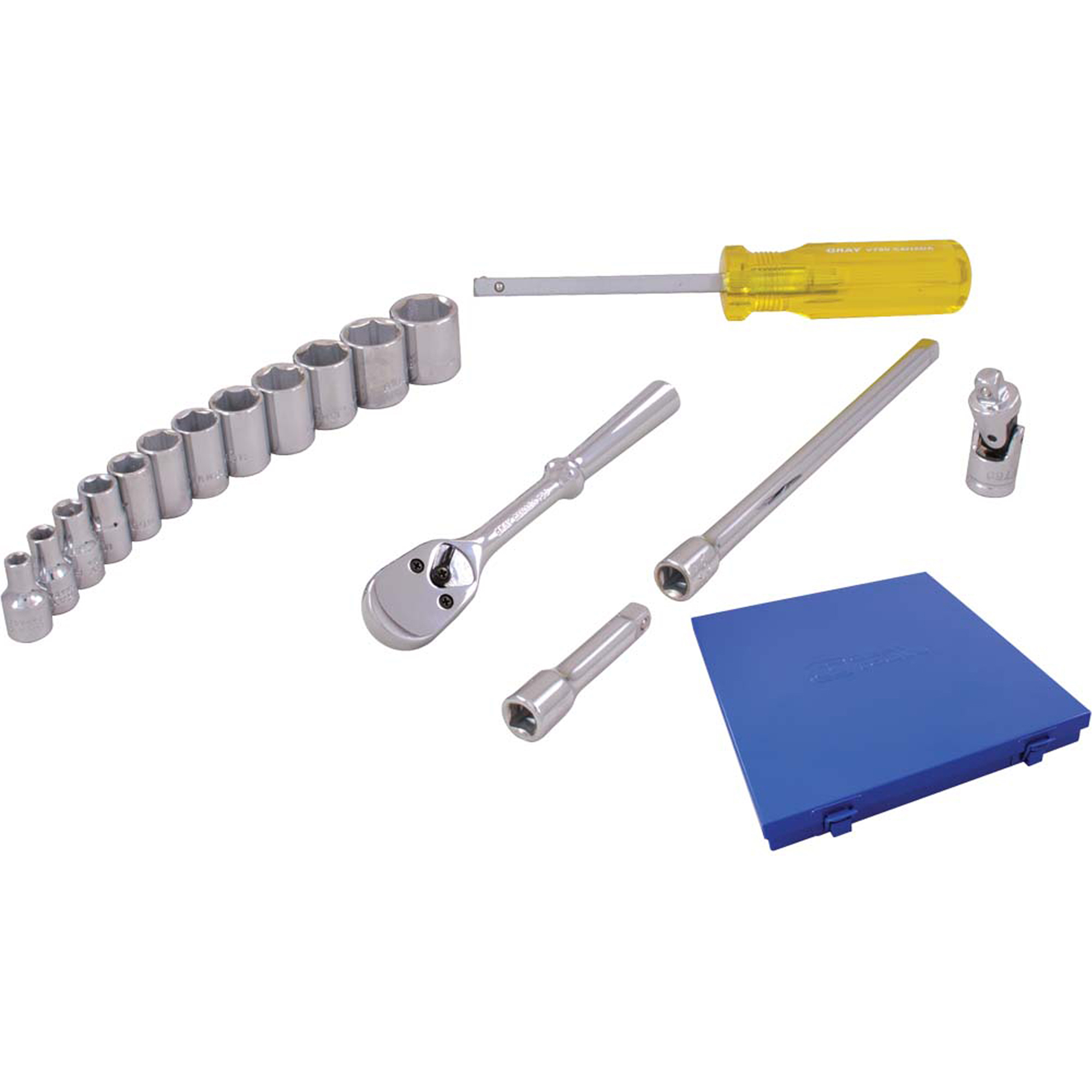 Jeu de douilles et accessoires, 17 Mcx, Prise de 1/4"