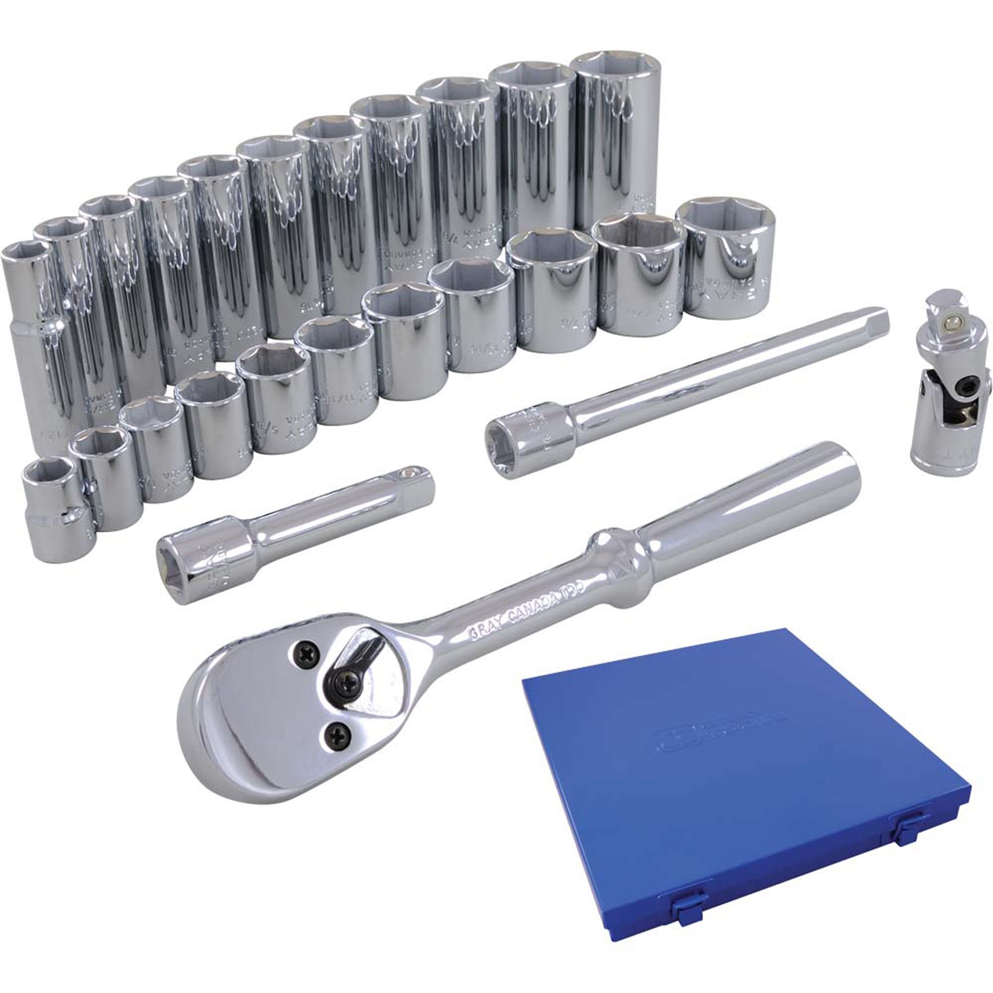 Jeu de douilles et accessoires, 26 Mcx, Prise de 3/8", Profond