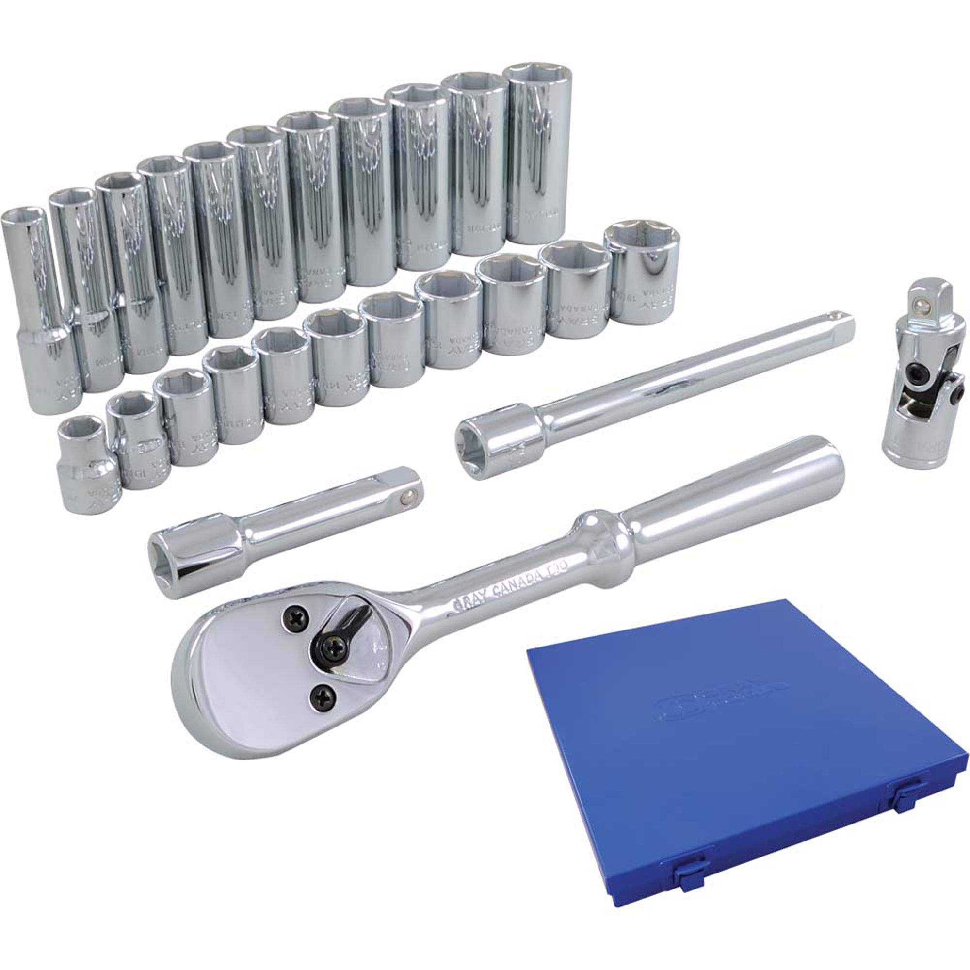 Jeu de douilles et accessoires, 26 Mcx, Prise de 3/8", Profond