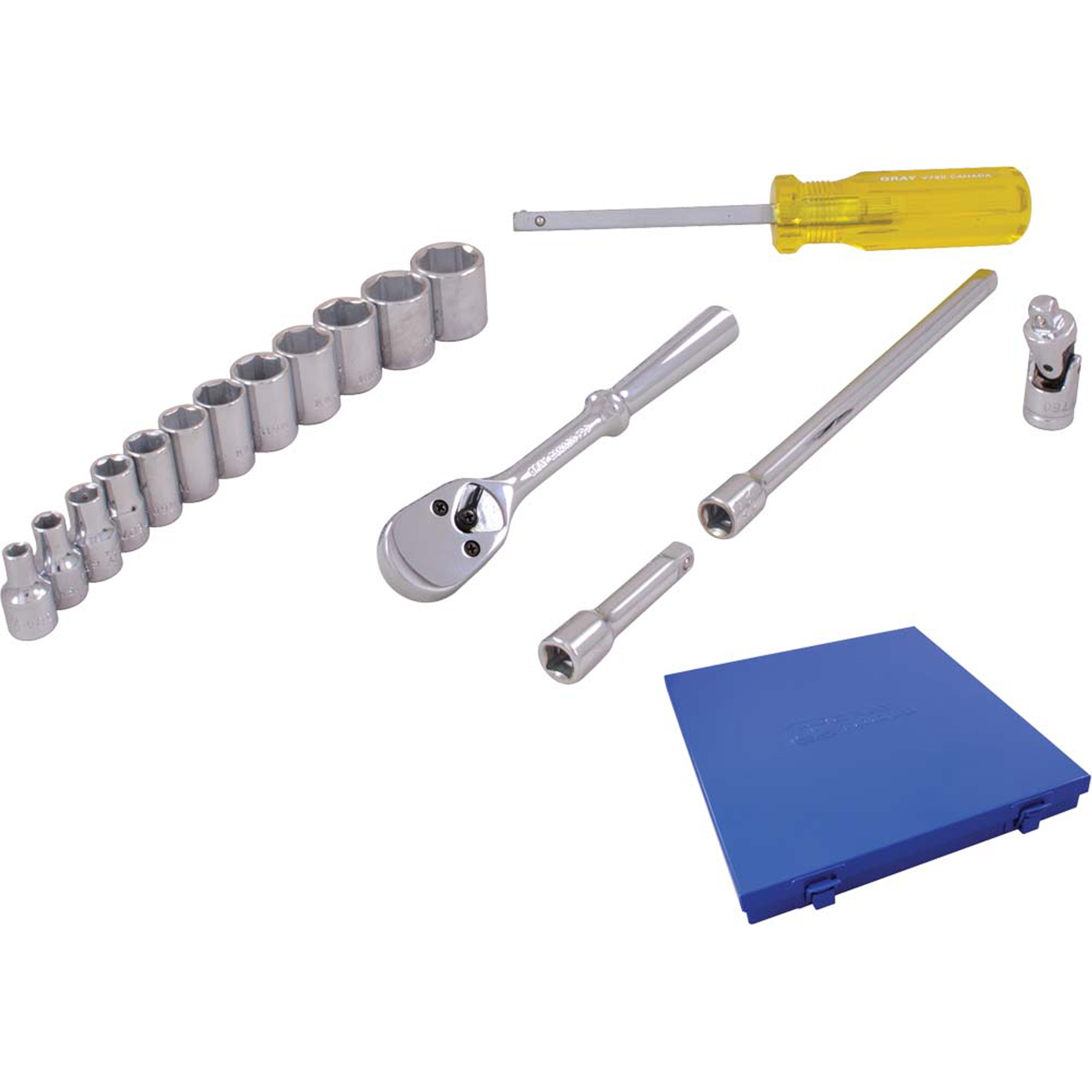 Jeu de douilles et accessoires, 29 Mcx, Prise de 1/4", Profond