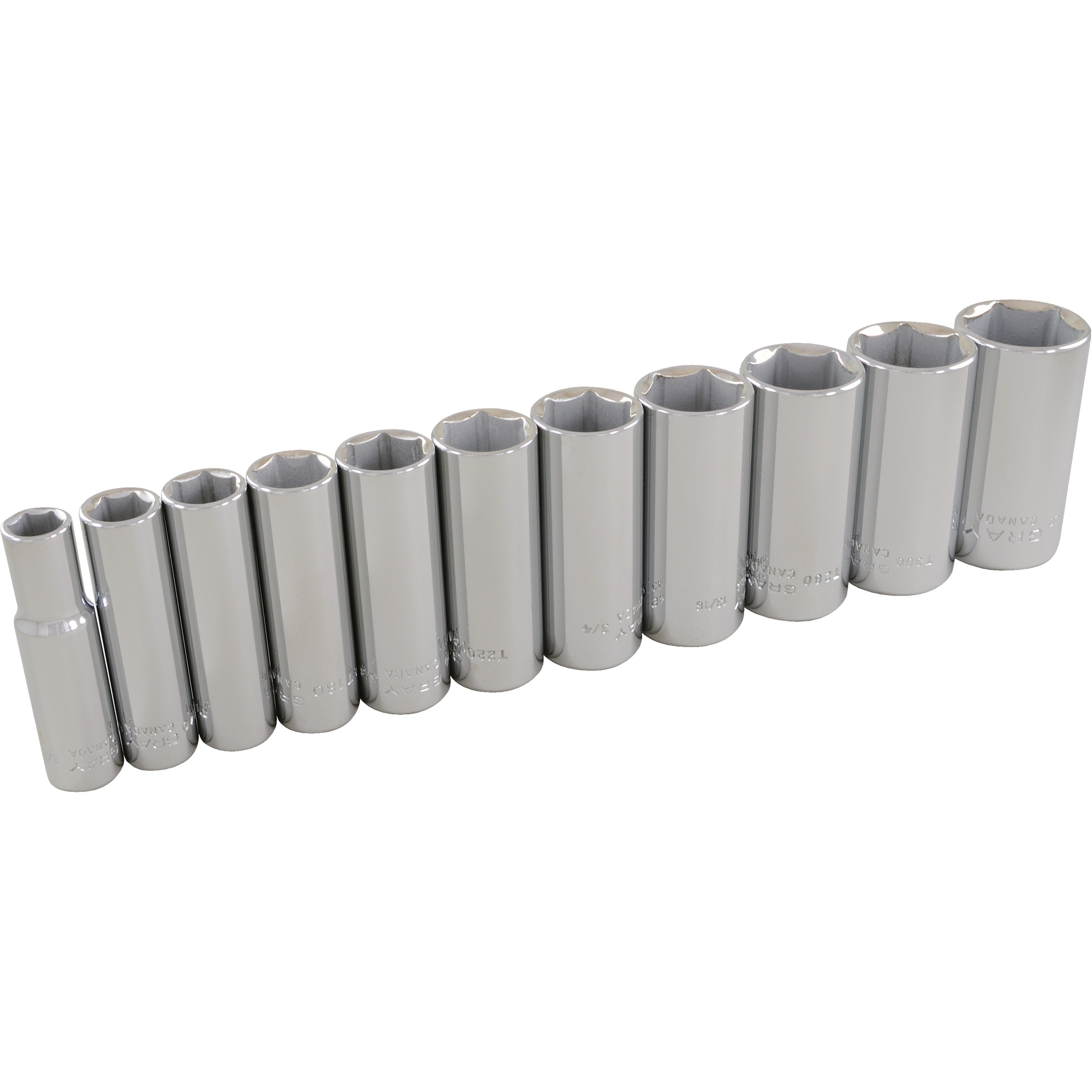 Jeu de douilles SAE, 11 Mcx, Prise de 3/8", Profond