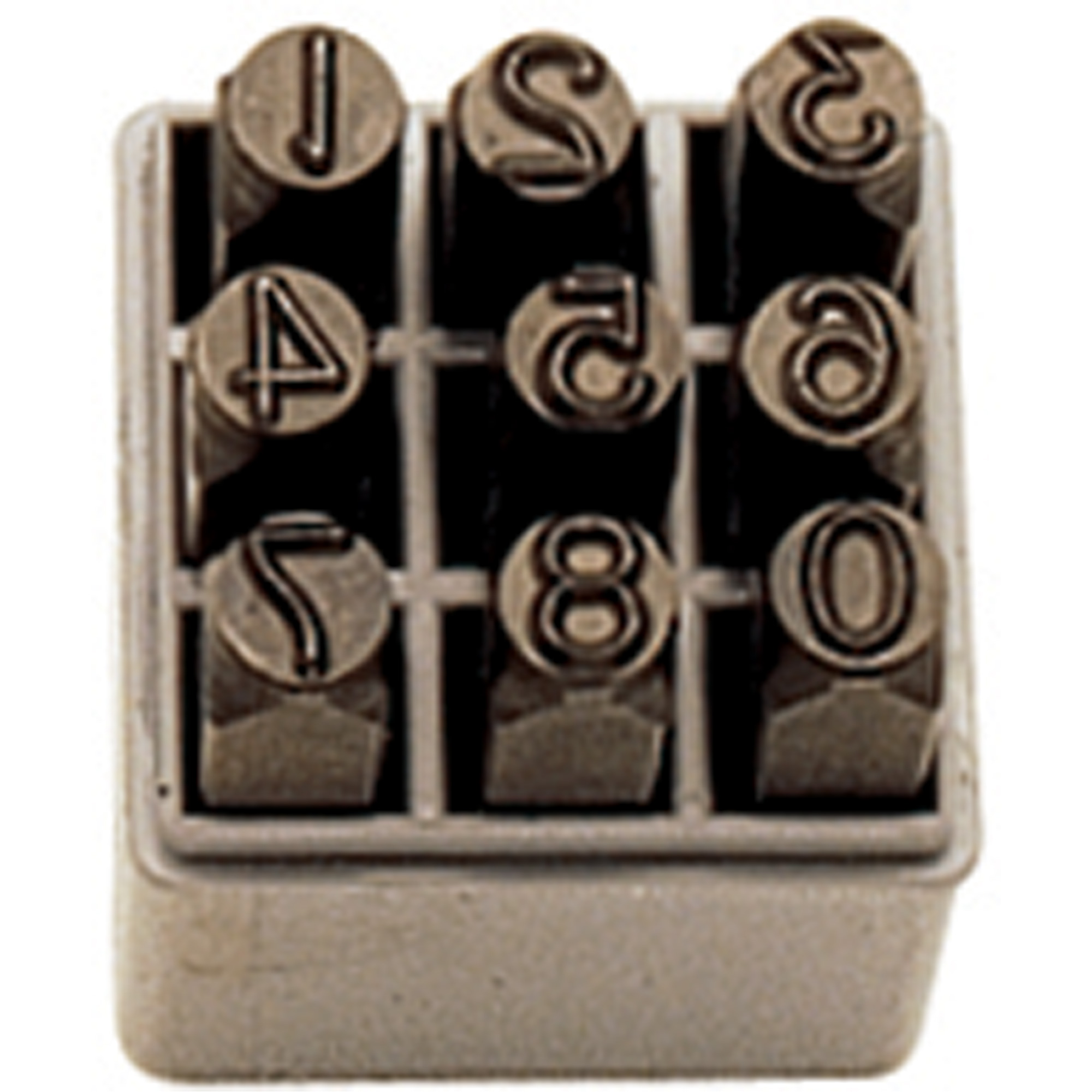 Jeu de numéros à estamper à la main, 9 morcea