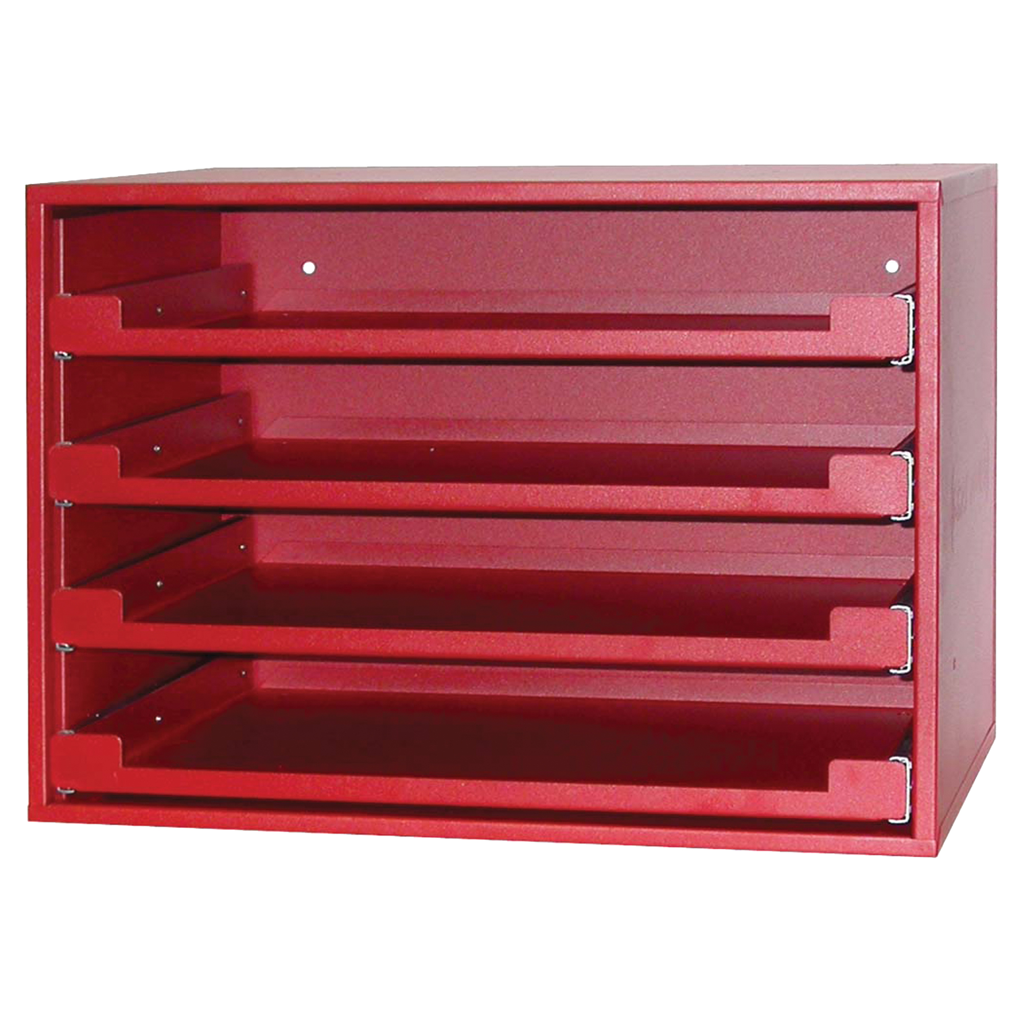 Râtelier avec compartiments, 15" P x 21" la x 15" h, Rouge