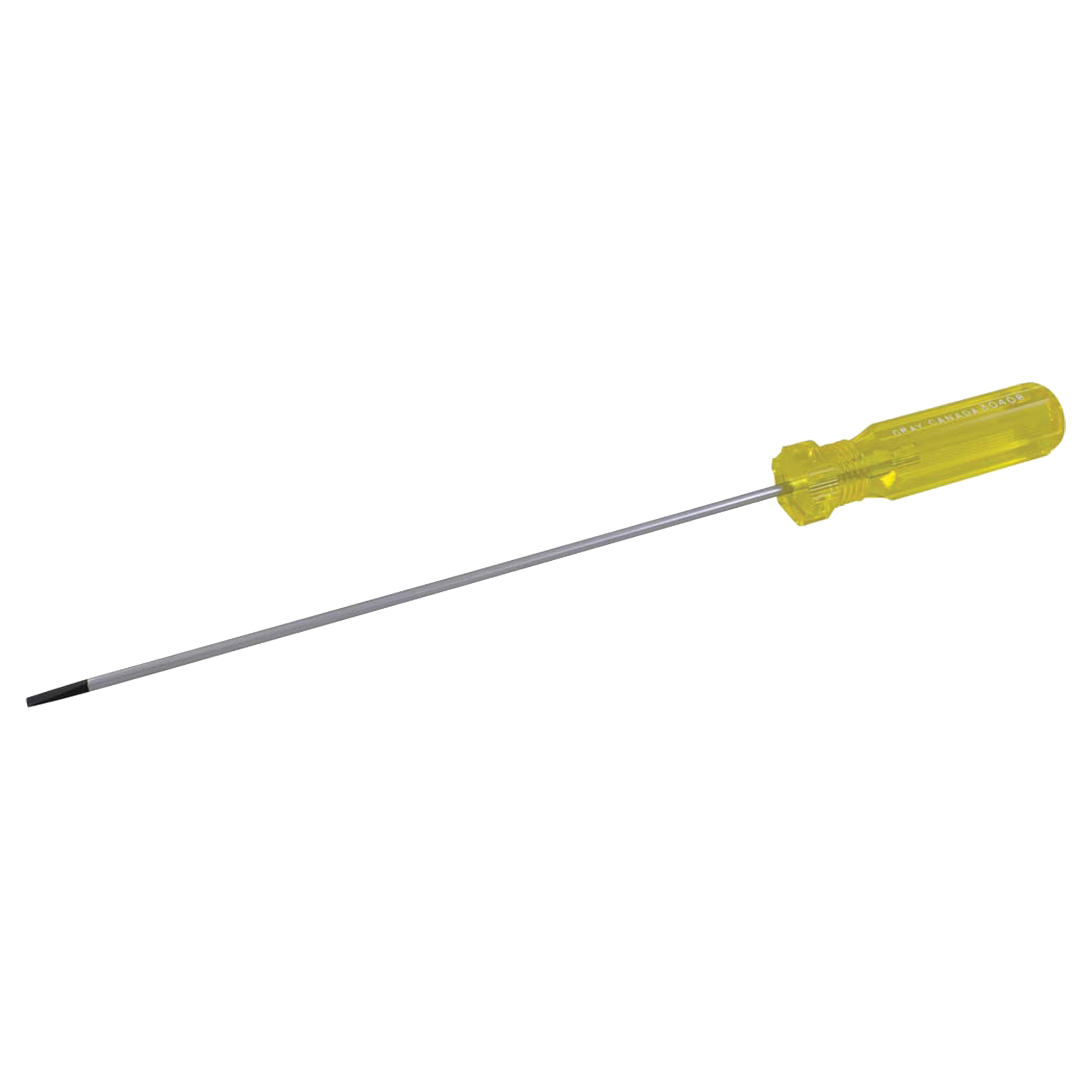 Tournevis à fente d'électricien, Tige de 1/8", Ronde, 6-1/2" lo, Prise en Plastique