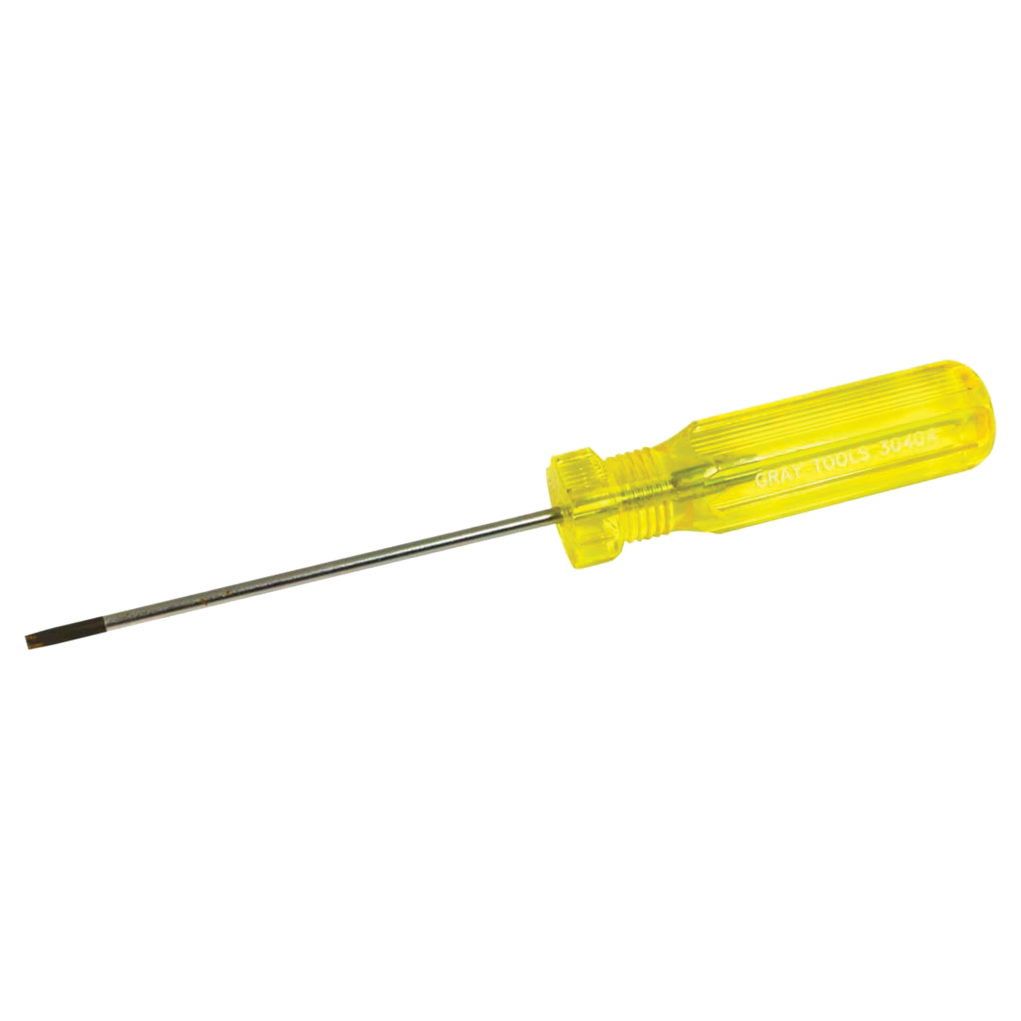 Tournevis à fente d'électricien, Tige de 1/8", Ronde, 7-1/4" lo, Prise en Plastique