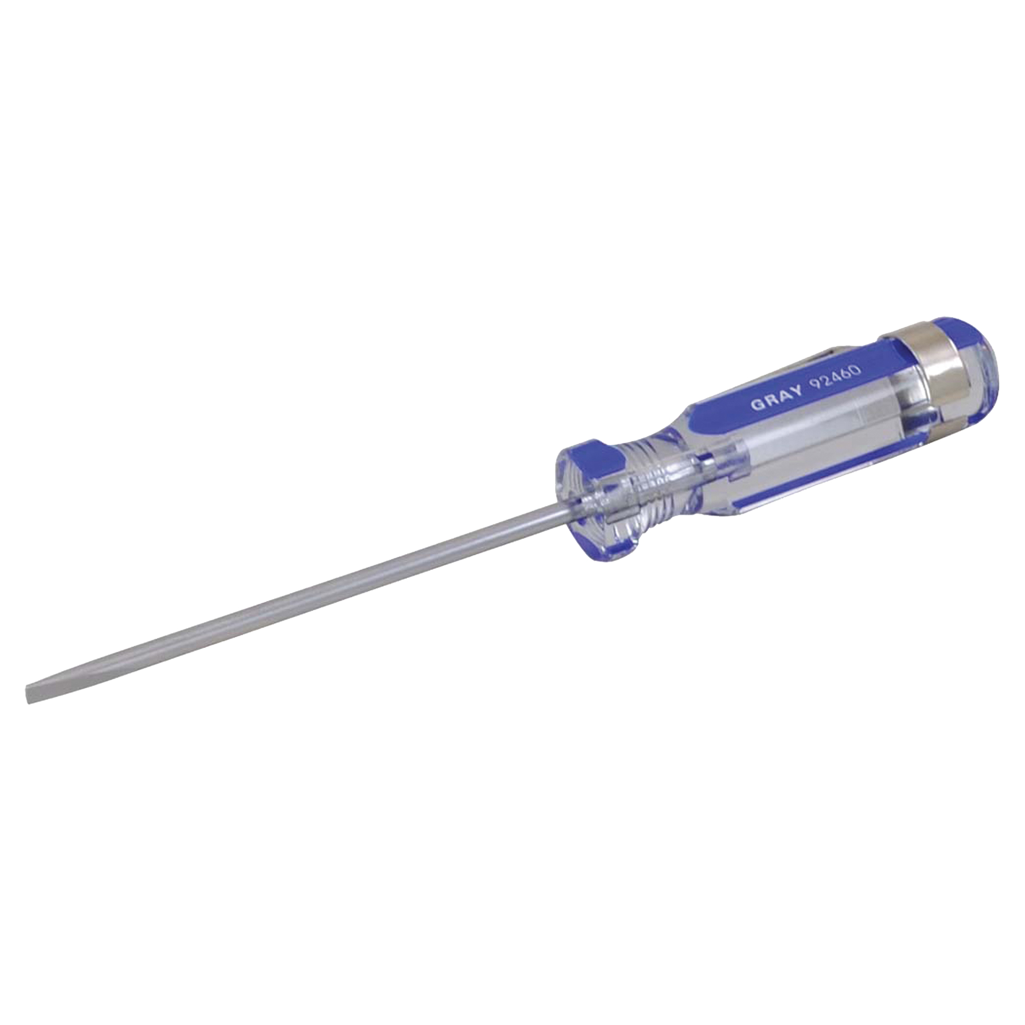 Tournevis à fente, Tige de 1/8", Ronde, 5-1/2" lo, Prise en Plastique
