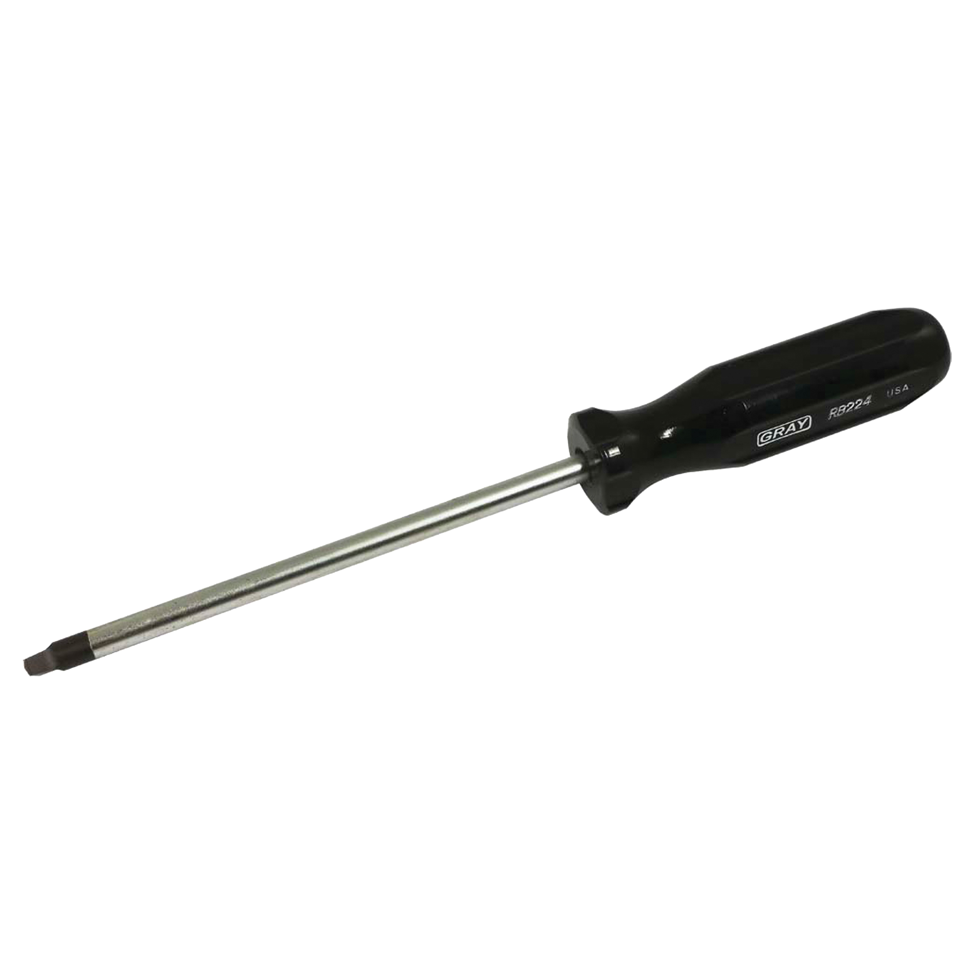 Tournevis à pointe carrée, Tige de #4, Ronde, 9-3/4" lo, Prise en Plastique