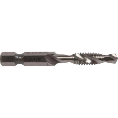 Foret/taraud, 1/4", Acier rapide