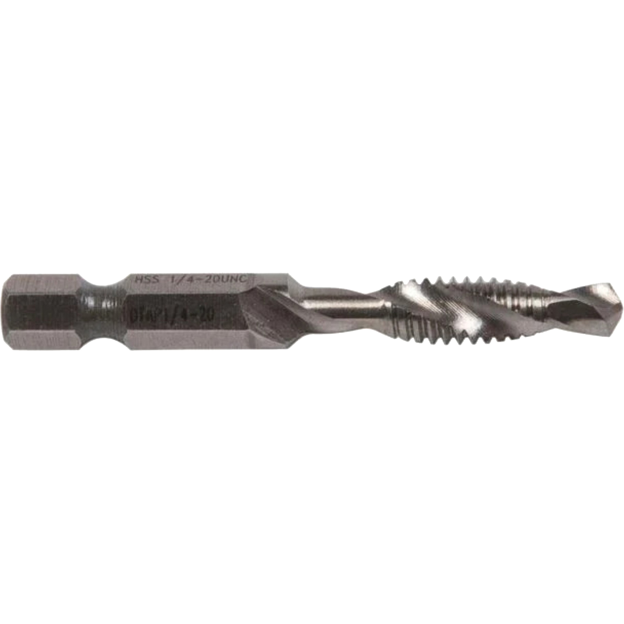 Foret/taraud, 1/4", Acier rapide
