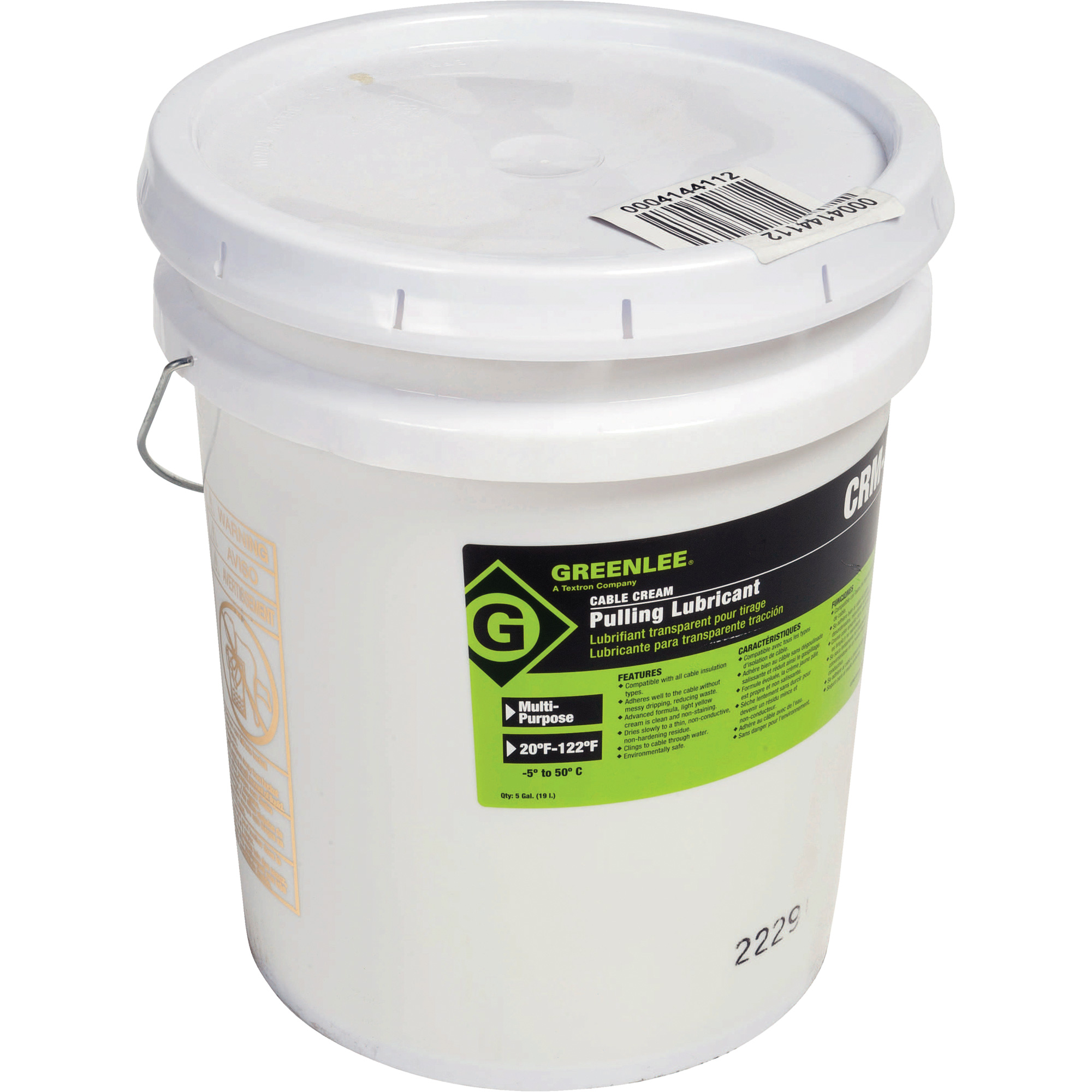 Lubrifiant en crème pour tirage de câble, Seau