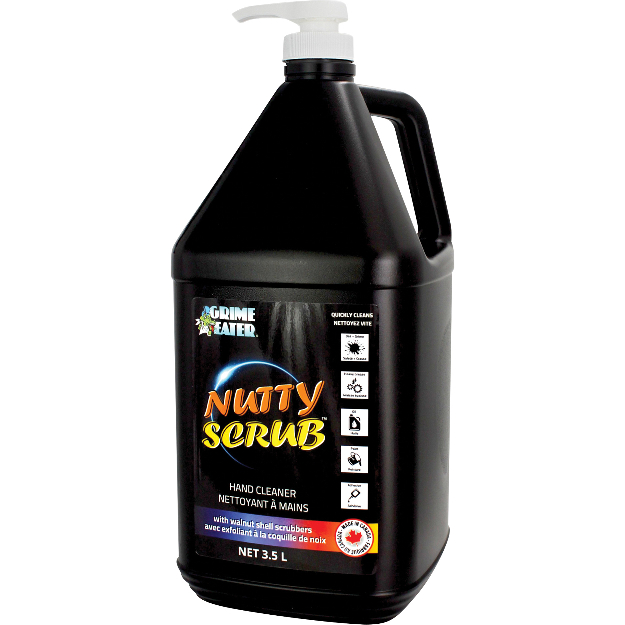 Nettoyant à mains avec exfoliant en coquille de noyer Nutty ScrubMC, Pierre ponce, 3,5 L, Bouteille, Sans parfum