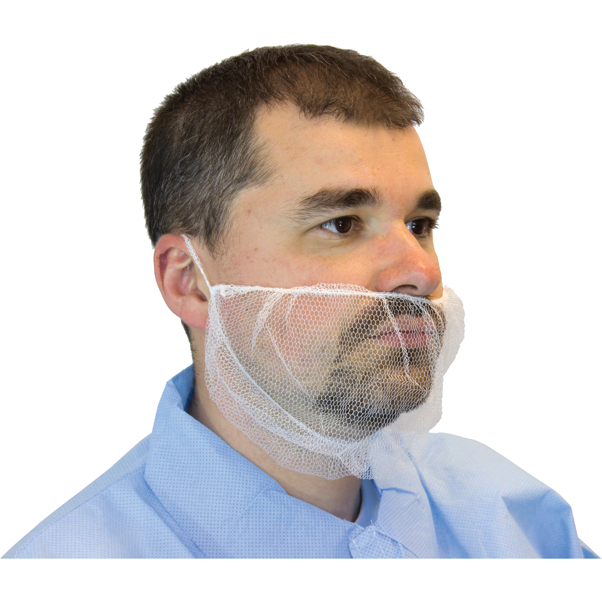 Filets à barbe en maille, Polyester, Blanc